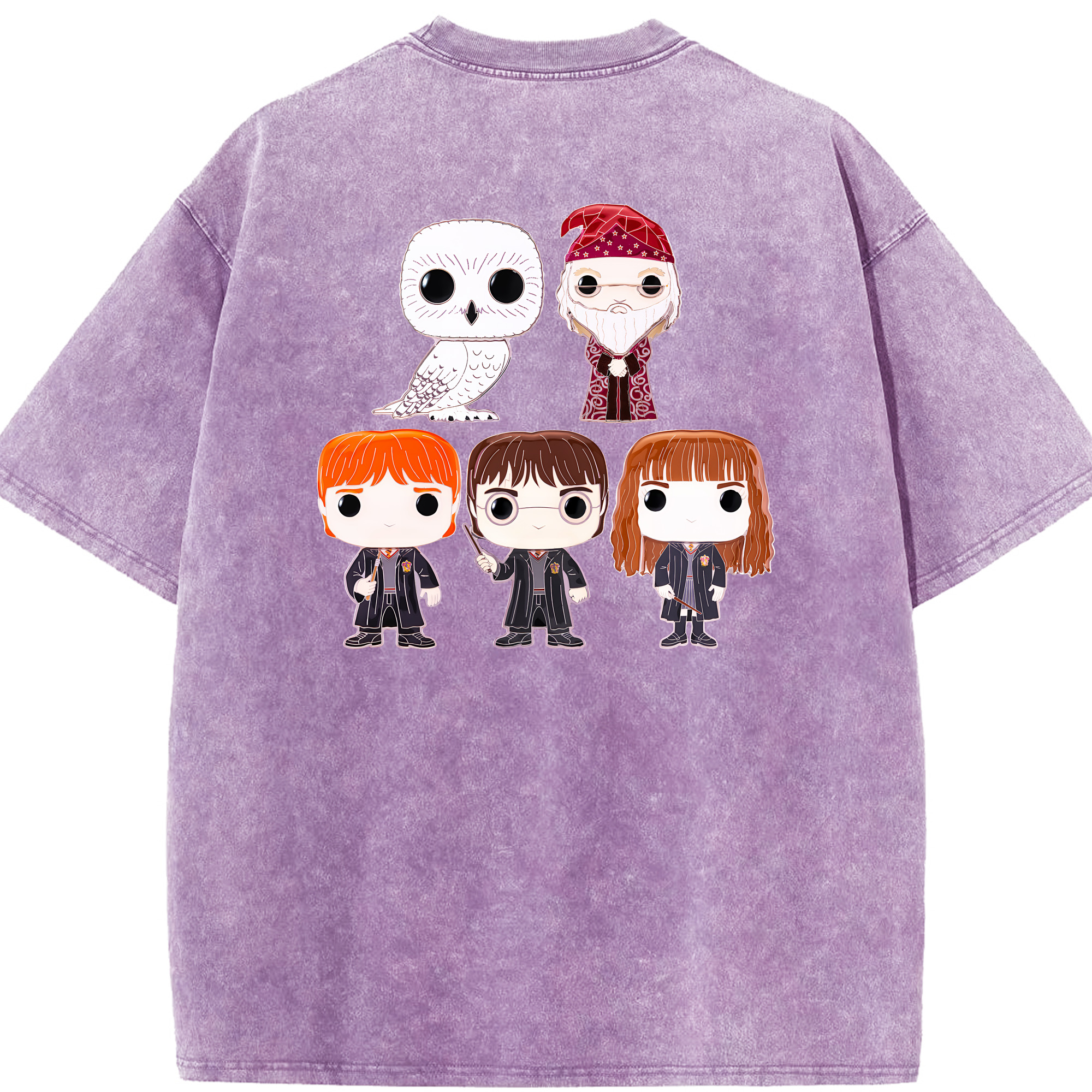 （画像用） Harry Potter ハリー・ポッターシリーズ 綿100% ヴィンテージ風 半袖Tシャツ（背面プリント）