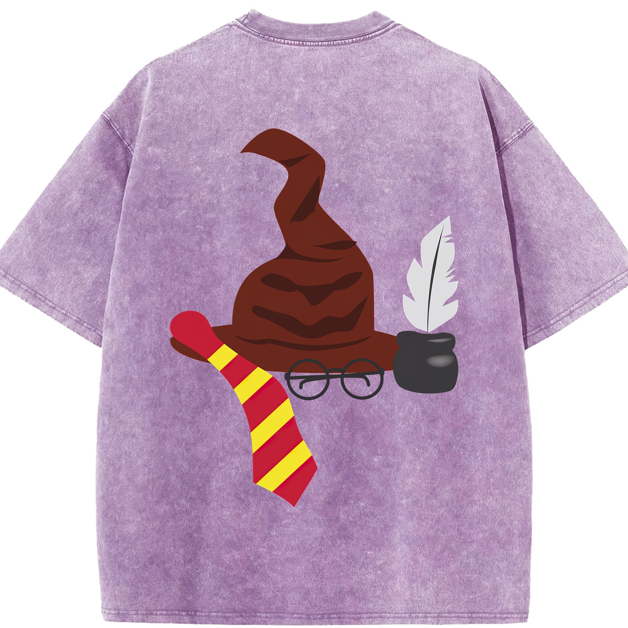 （画像用） Harry Potter ハリー・ポッターシリーズ 綿100% ヴィンテージ風 半袖Tシャツ（背面プリント）