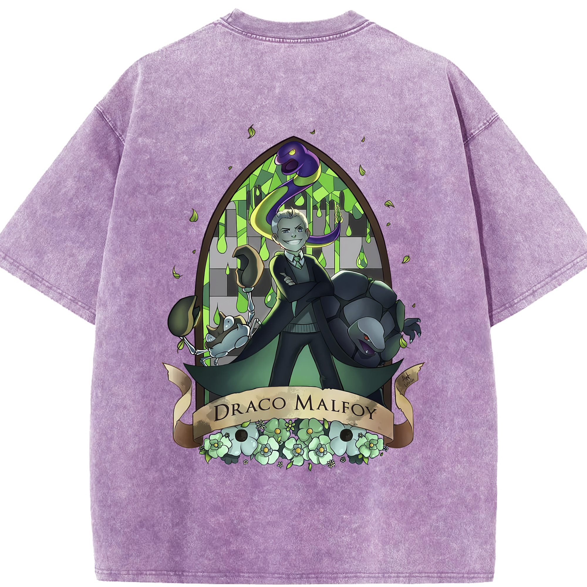 （画像用） Harry Potter ハリー・ポッターシリーズ 綿100% ヴィンテージ風 半袖Tシャツ（背面プリント）