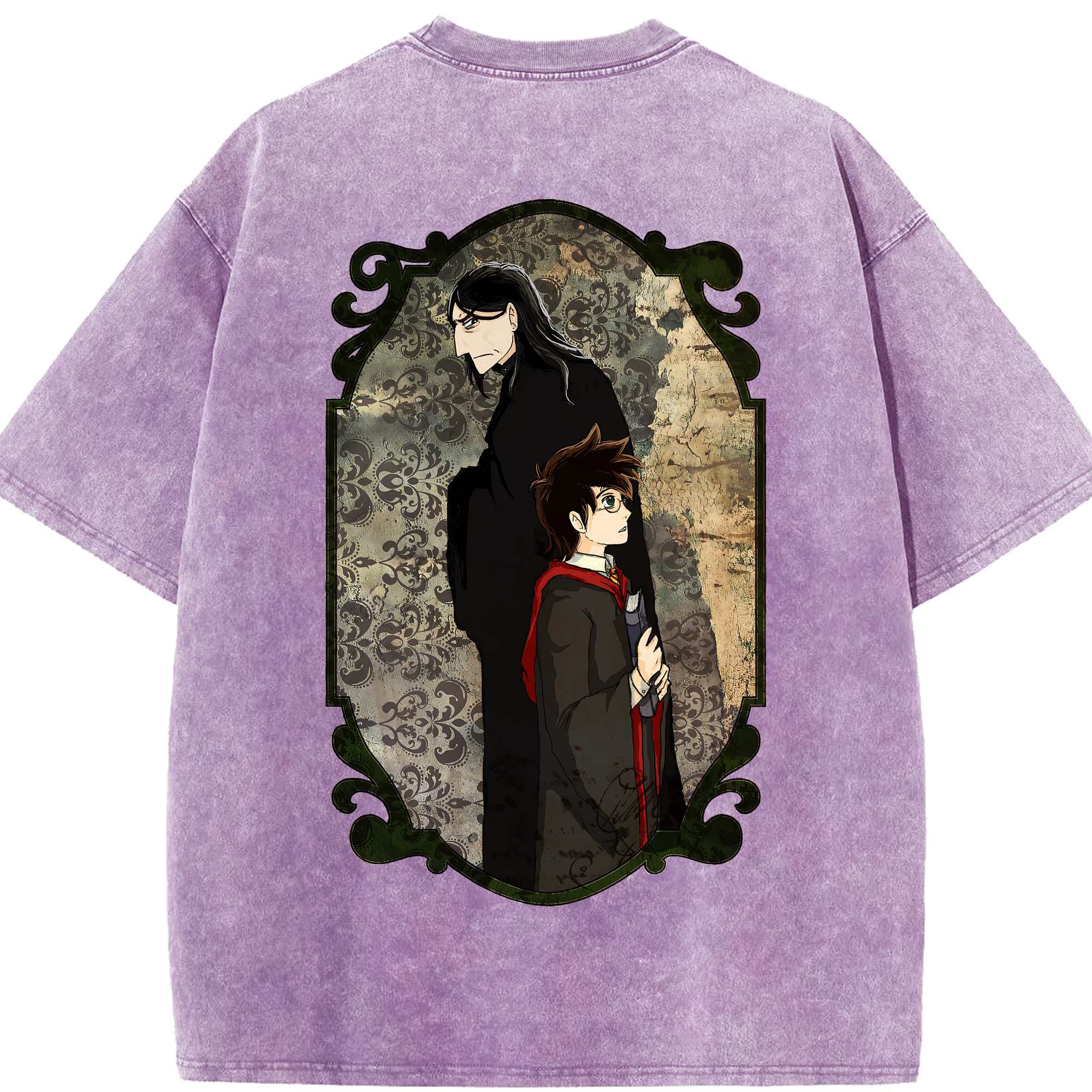 （画像用） Harry Potter ハリー・ポッターシリーズ 綿100% ヴィンテージ風 半袖Tシャツ（背面プリント）