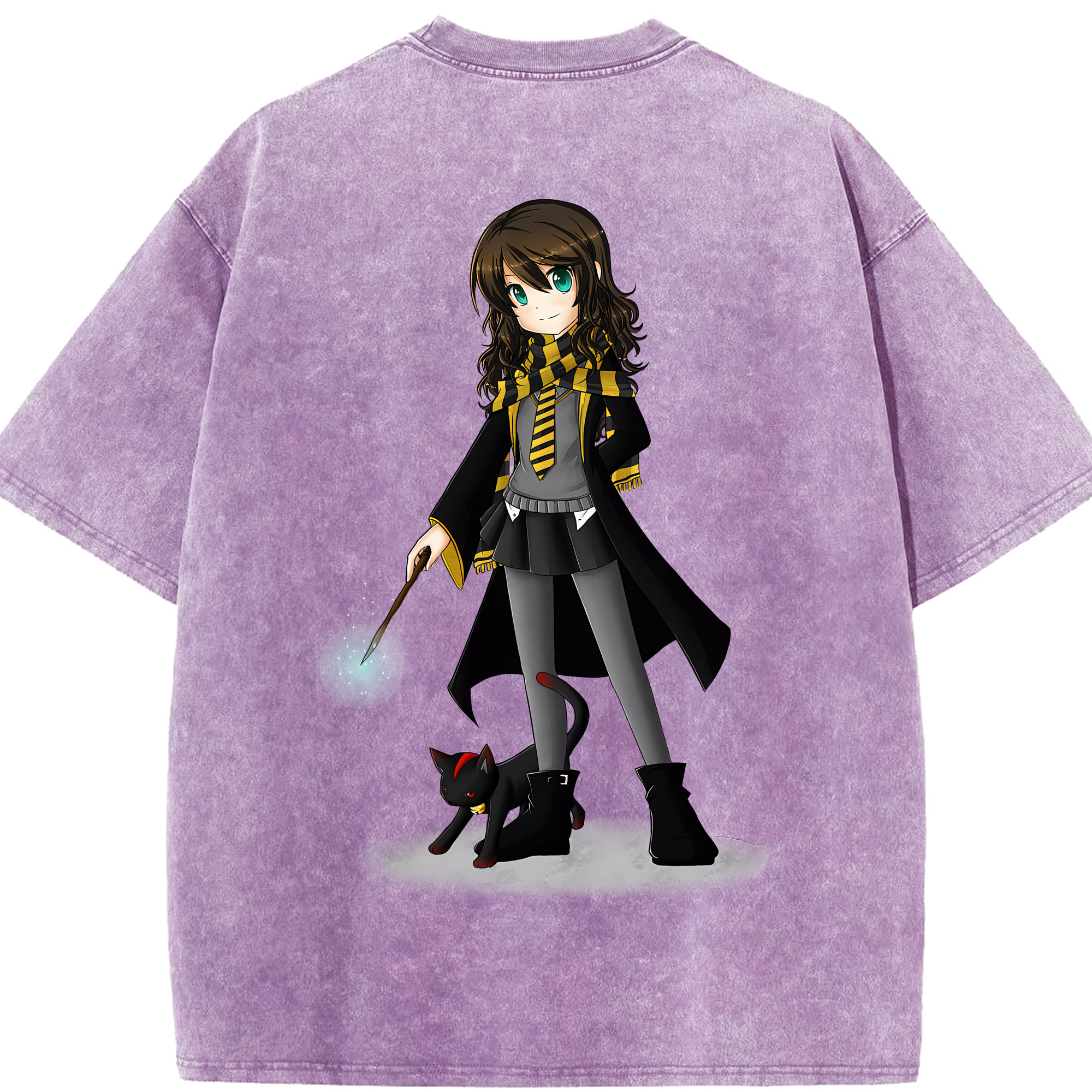 （画像用） Harry Potter ハリー・ポッターシリーズ 綿100% ヴィンテージ風 半袖Tシャツ（背面プリント）