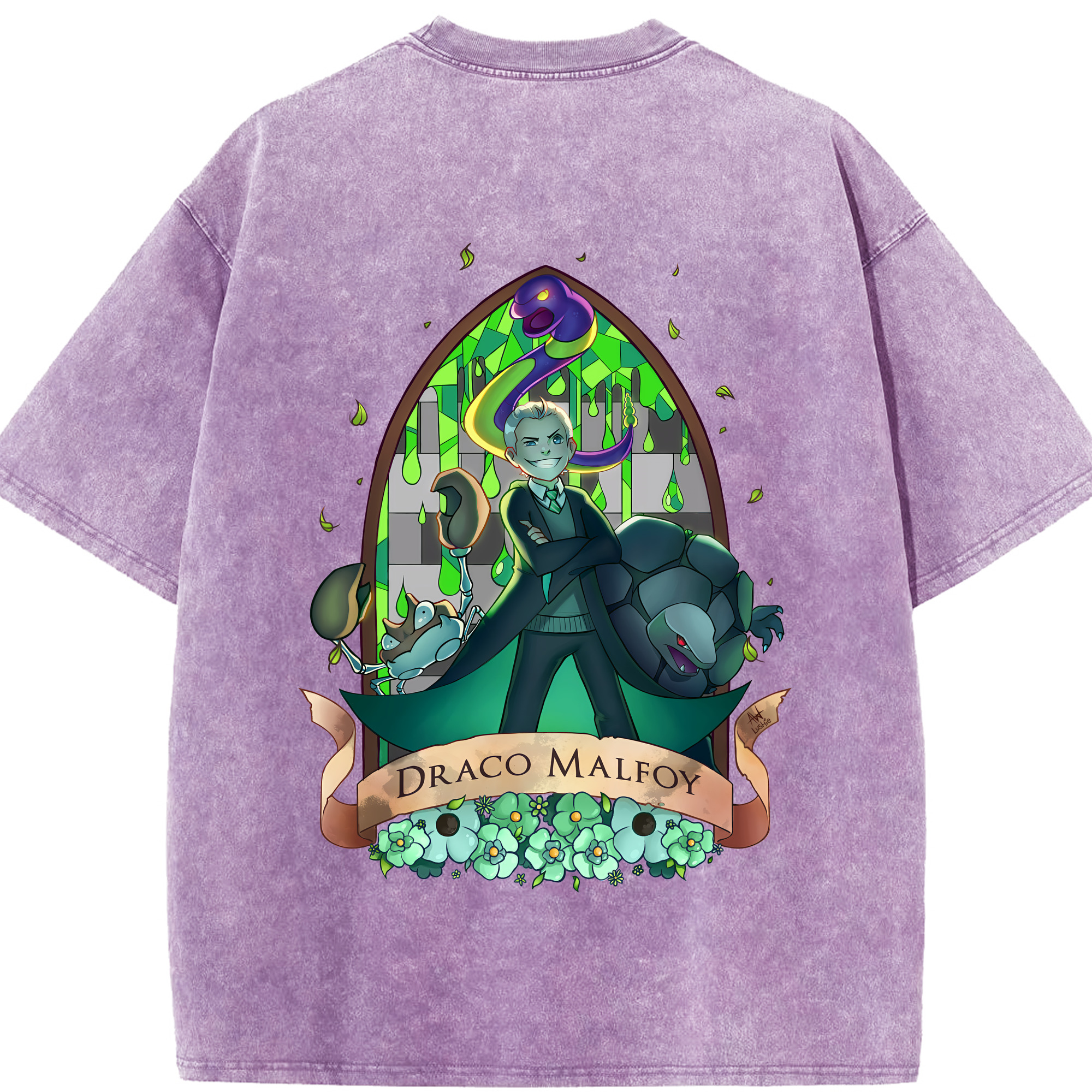 （画像用） Harry Potter ハリー・ポッターシリーズ 綿100% ヴィンテージ風 半袖Tシャツ（背面プリント）