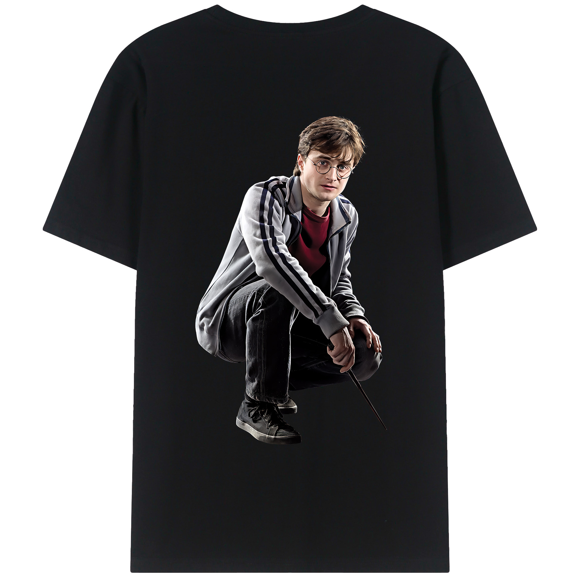 （画像用） Harry Potter ハリー・ポッターシリーズ 綿100％ メンズ半袖Tシャツ（バックプリント） 通気性