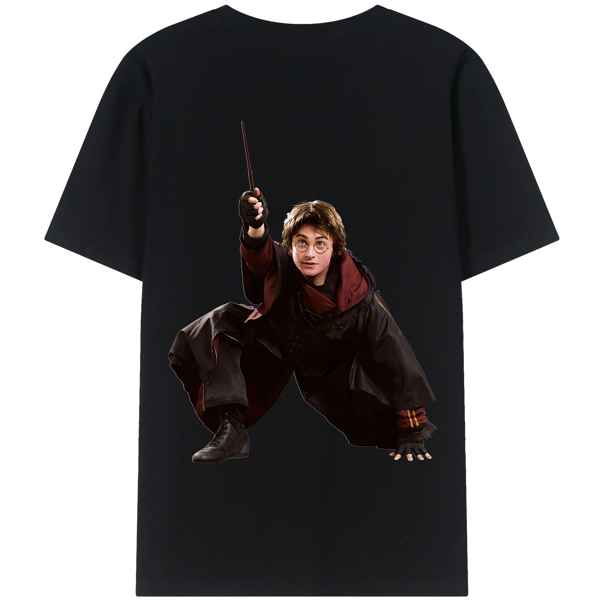 （画像用） Harry Potter ハリー・ポッターシリーズ 綿100％ メンズ半袖Tシャツ（バックプリント） 通気性