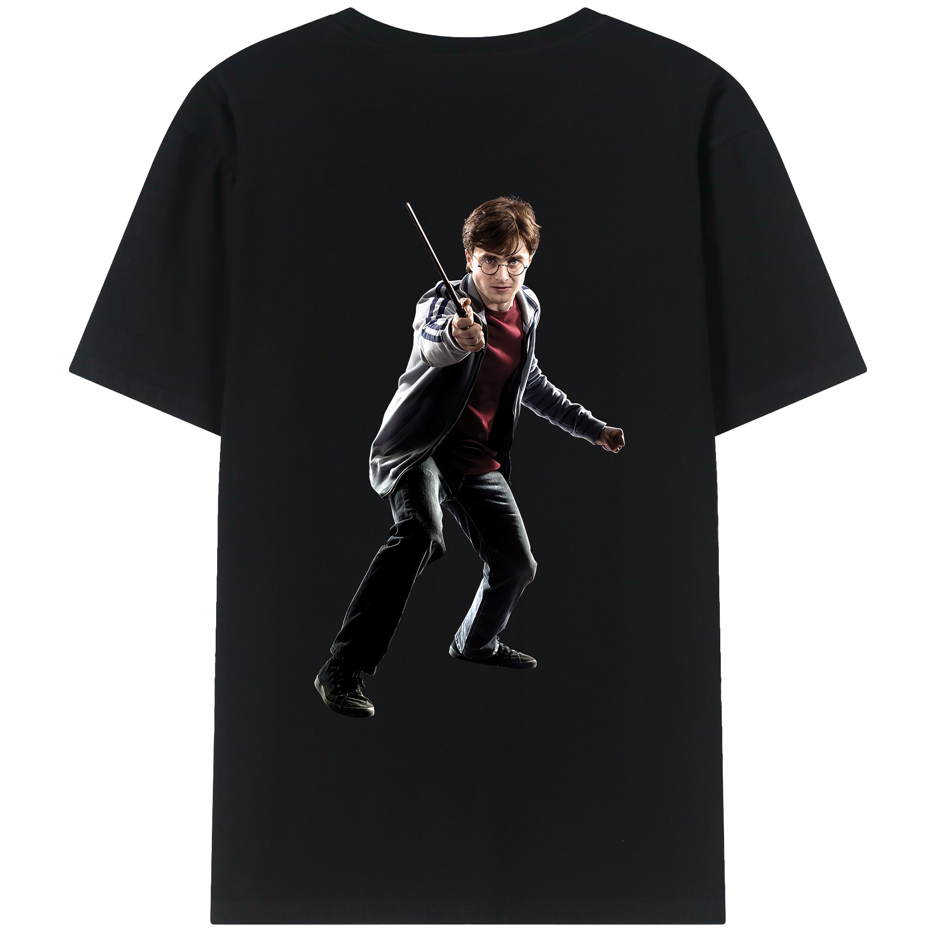 （画像用） Harry Potter ハリー・ポッターシリーズ 綿100％ メンズ半袖Tシャツ（バックプリント） 通気性