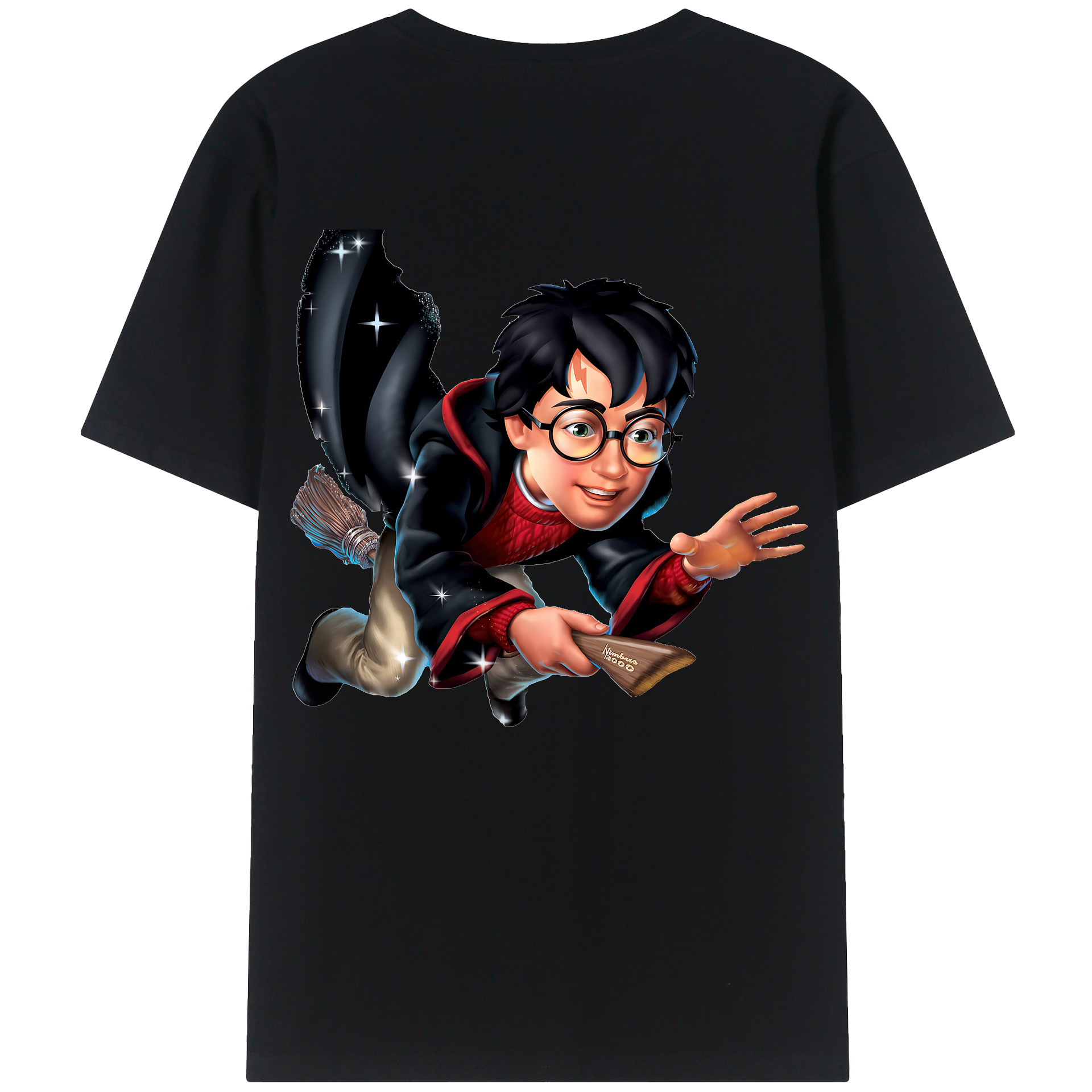 （画像用） Harry Potter ハリー・ポッターシリーズ 綿100％ メンズ半袖Tシャツ（バックプリント） 通気性