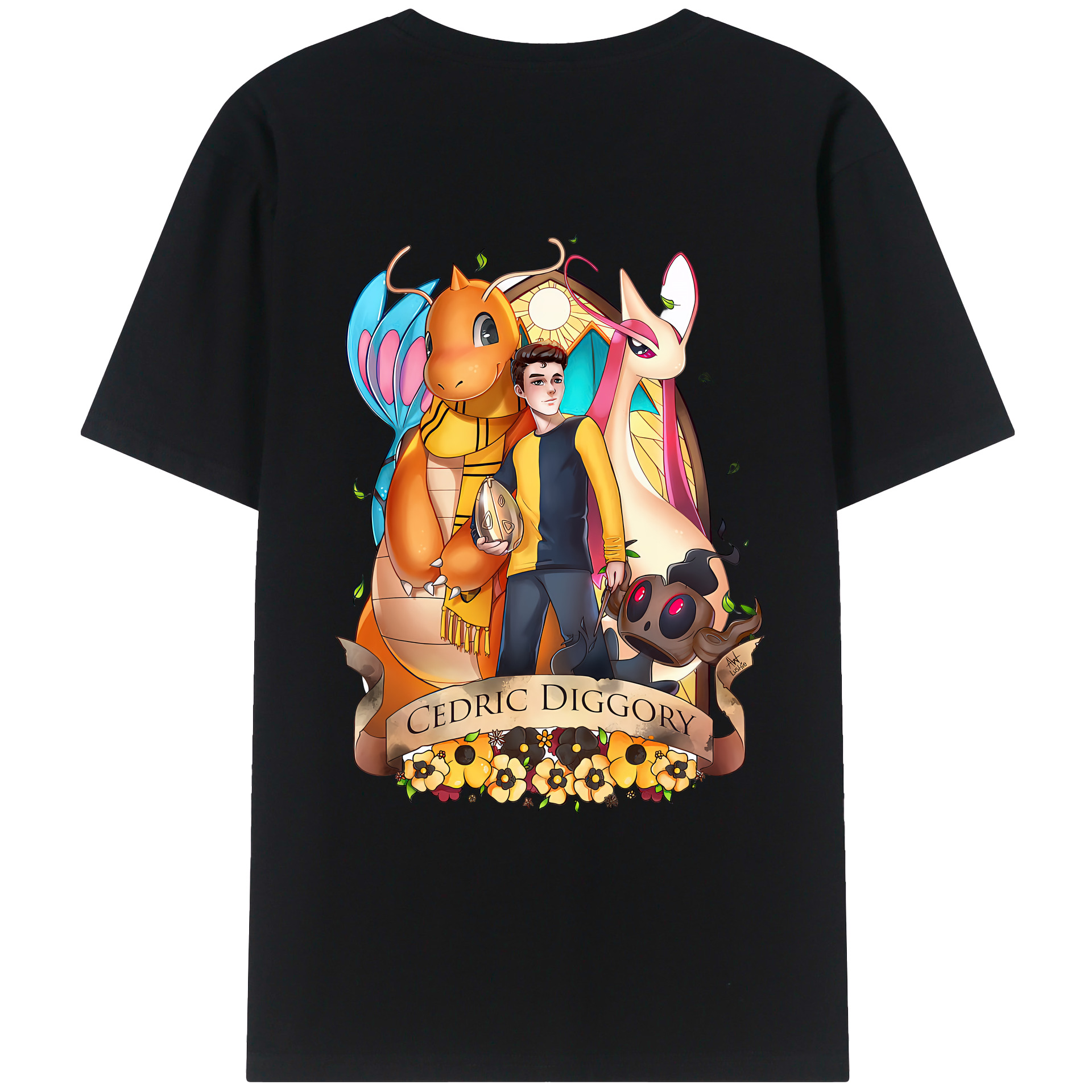 （画像用） Harry Potter ハリー・ポッターシリーズ 綿100％ メンズ半袖Tシャツ（バックプリント） 通気性