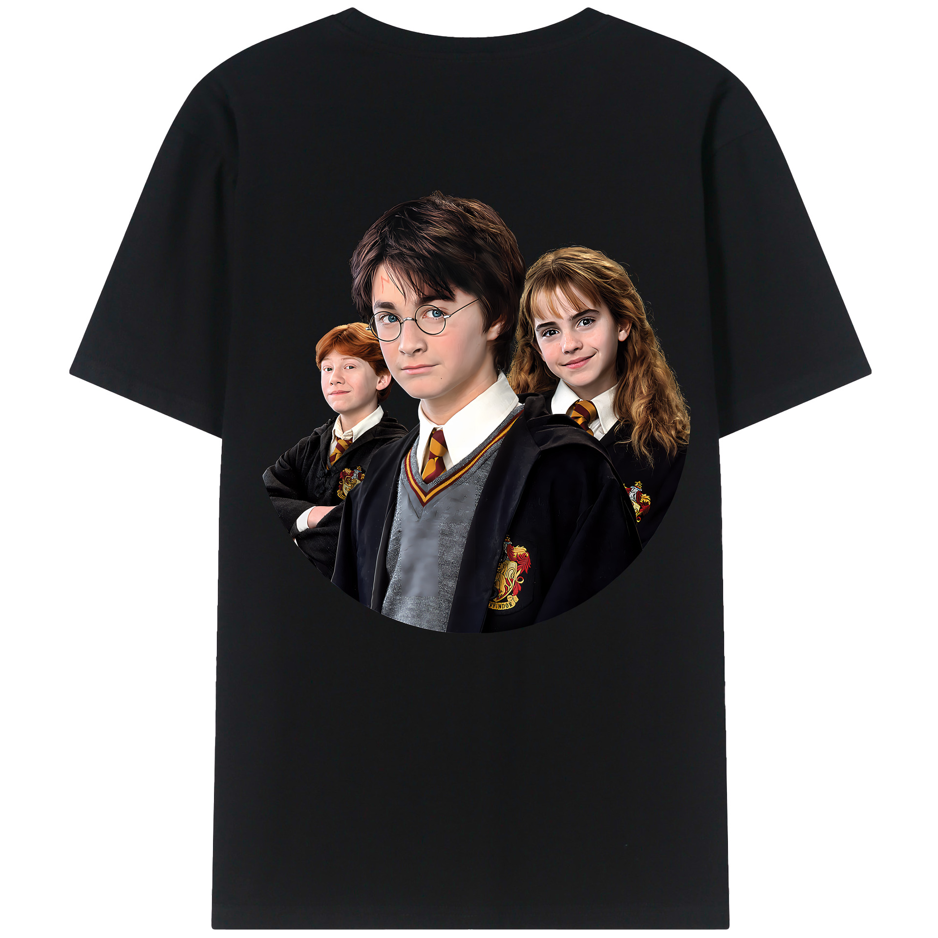 （画像用） Harry Potter ハリー・ポッターシリーズ 綿100％ メンズ半袖Tシャツ（バックプリント） 通気性