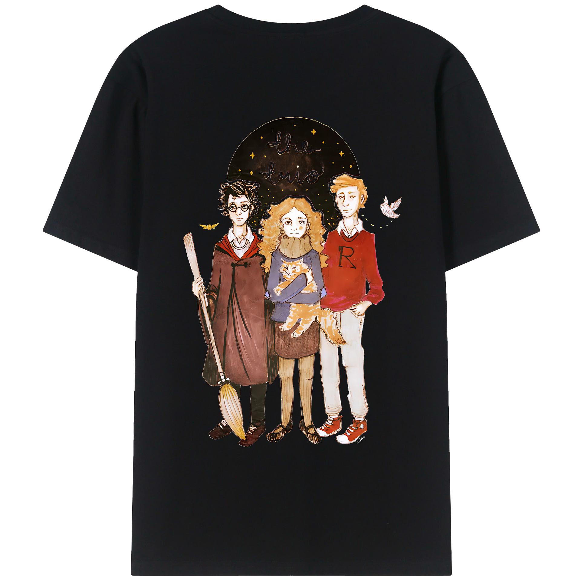 （画像用） Harry Potter ハリー・ポッターシリーズ 綿100％ メンズ半袖Tシャツ（バックプリント） 通気性