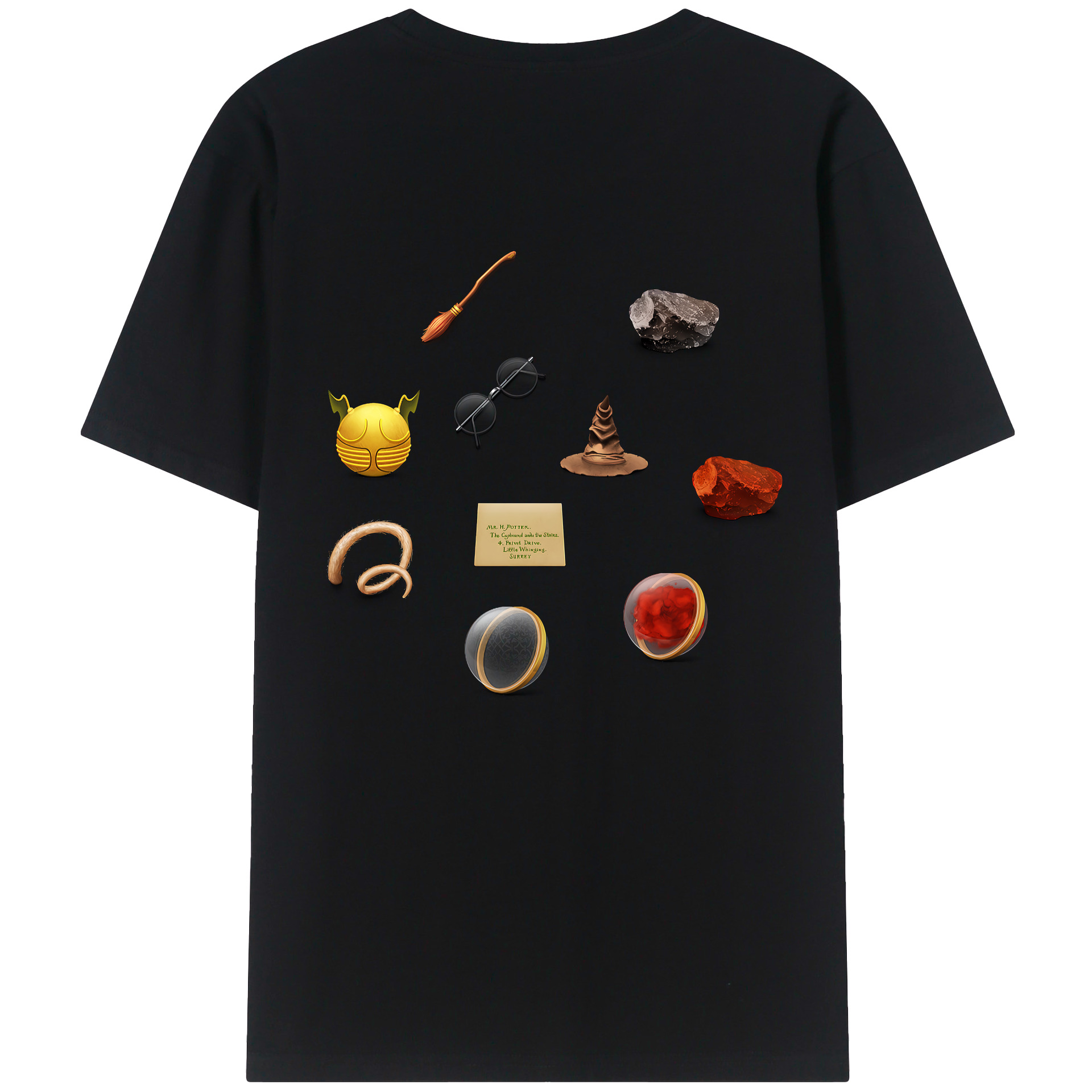 （画像用） Harry Potter ハリー・ポッターシリーズ 綿100％ メンズ半袖Tシャツ（バックプリント） 通気性