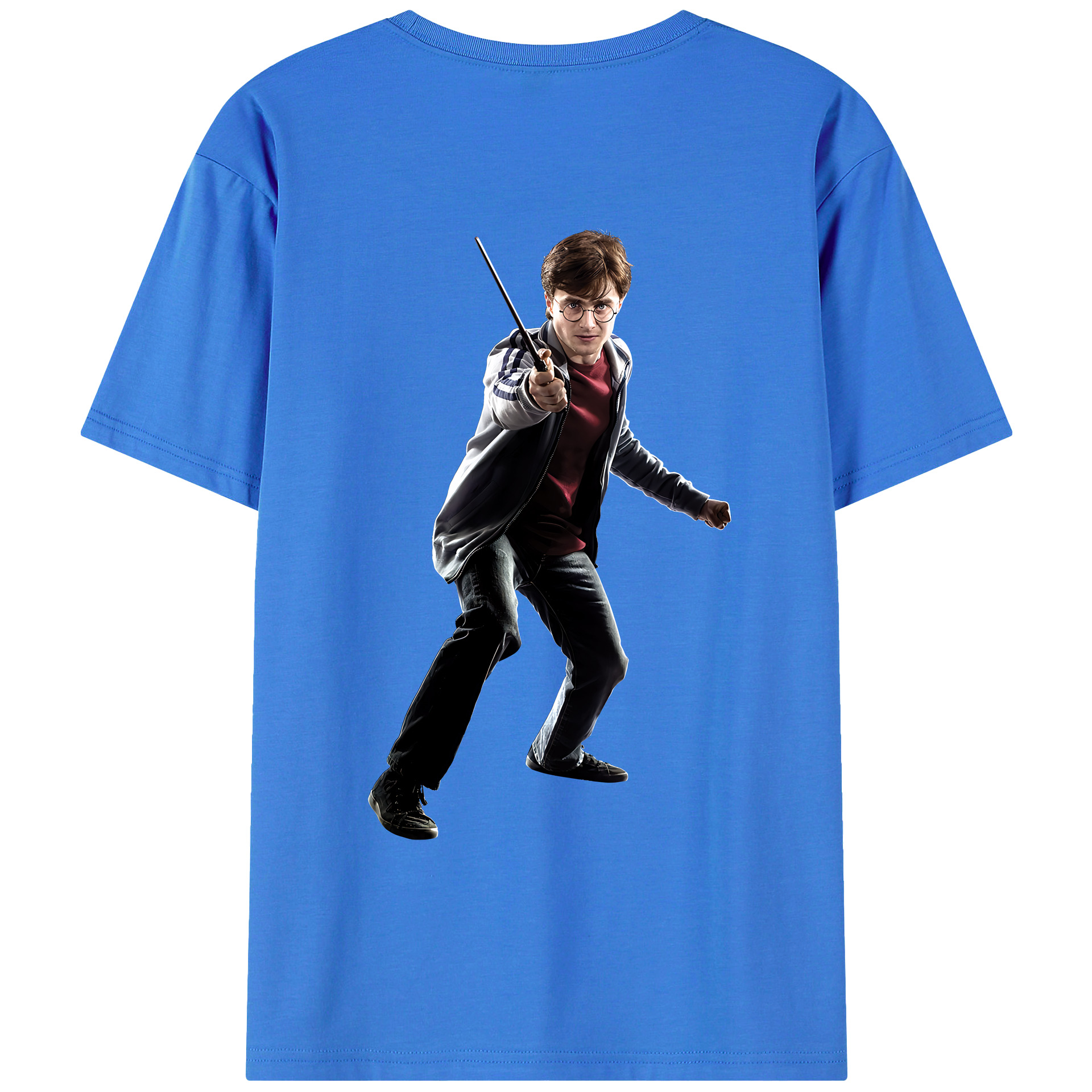 （画像用） Harry Potter ハリー・ポッターシリーズ 綿100％ メンズ半袖Tシャツ（バックプリント） 通気性