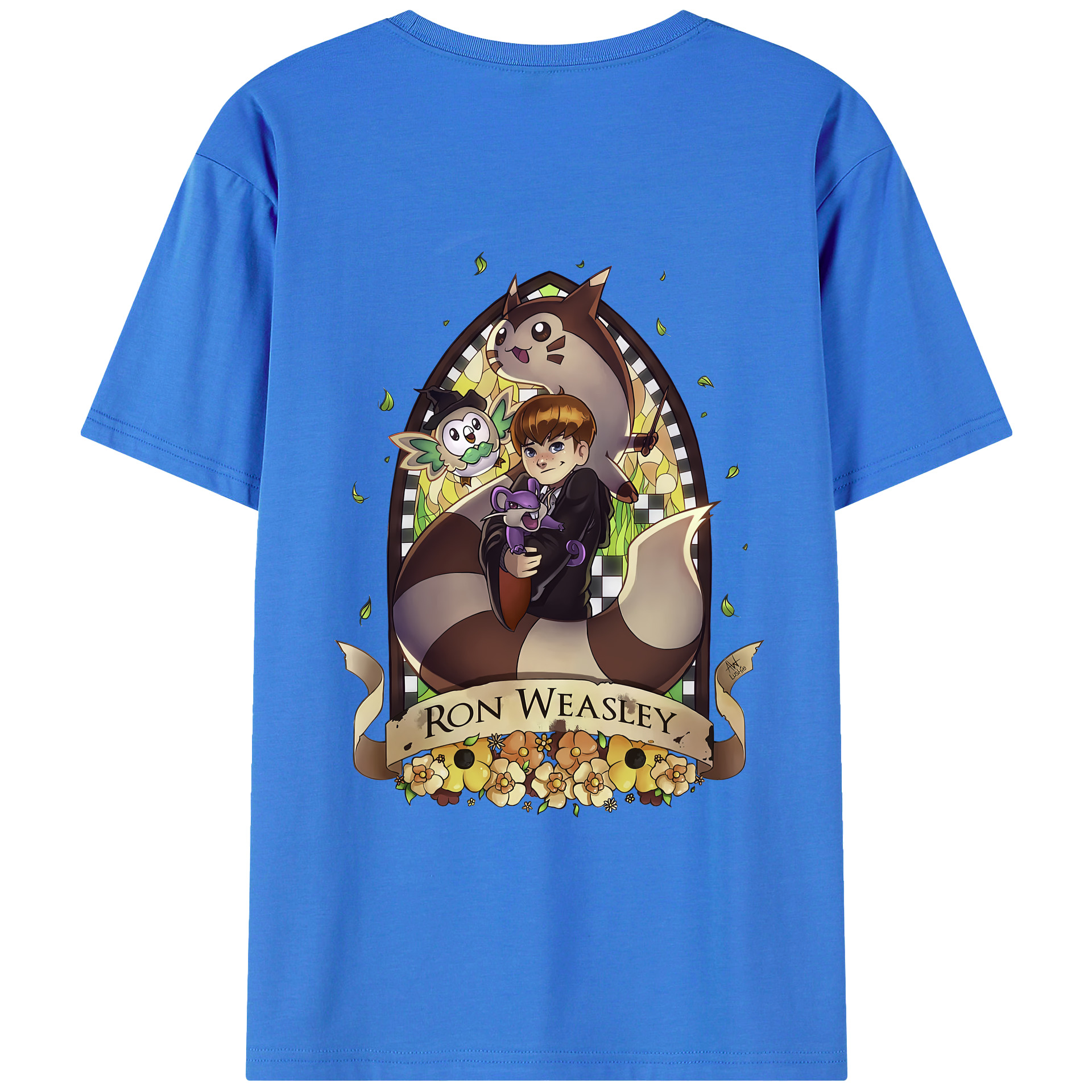 （画像用） Harry Potter ハリー・ポッターシリーズ 綿100％ メンズ半袖Tシャツ（バックプリント） 通気性