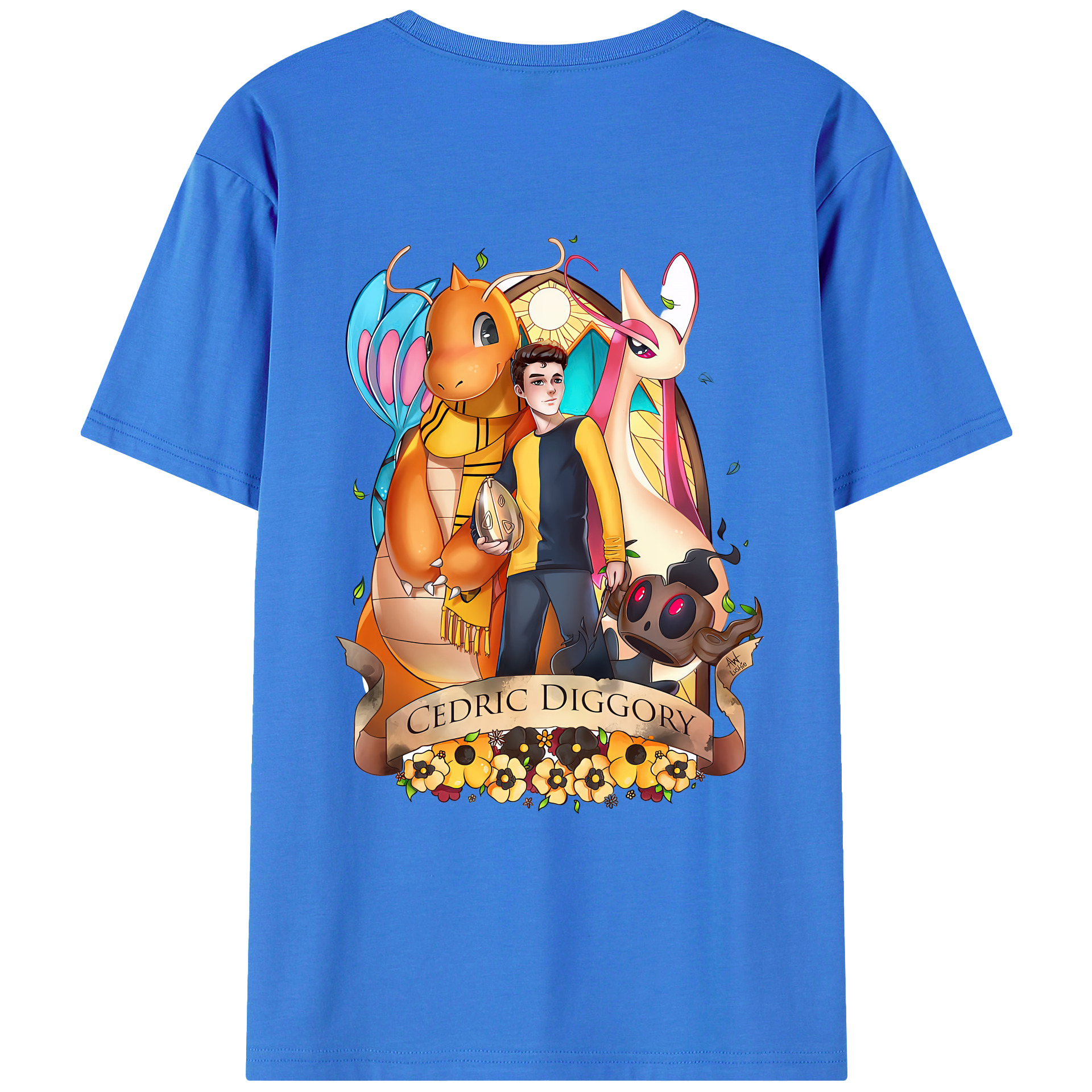 （画像用） Harry Potter ハリー・ポッターシリーズ 綿100％ メンズ半袖Tシャツ（バックプリント） 通気性