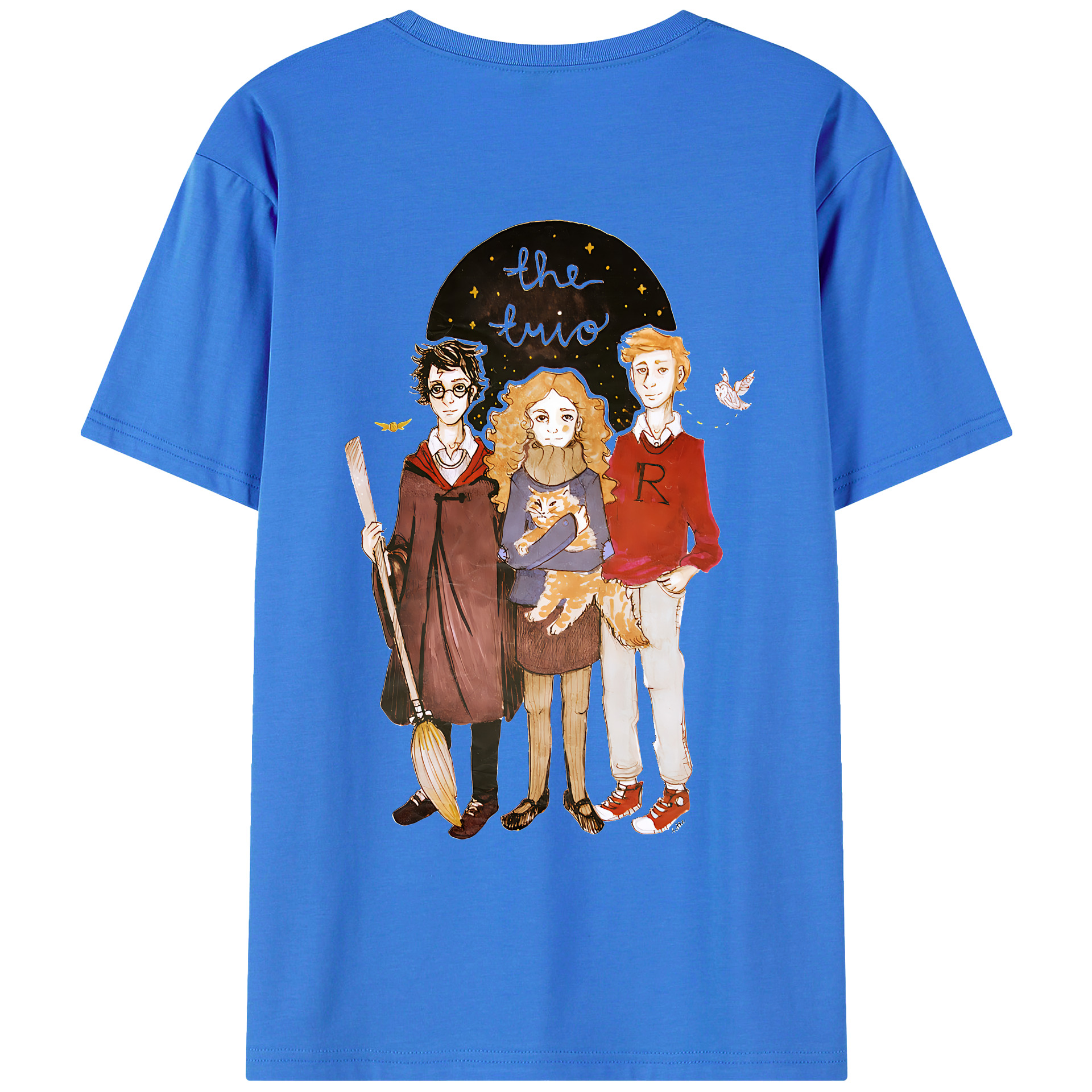 （画像用） Harry Potter ハリー・ポッターシリーズ 綿100％ メンズ半袖Tシャツ（バックプリント） 通気性
