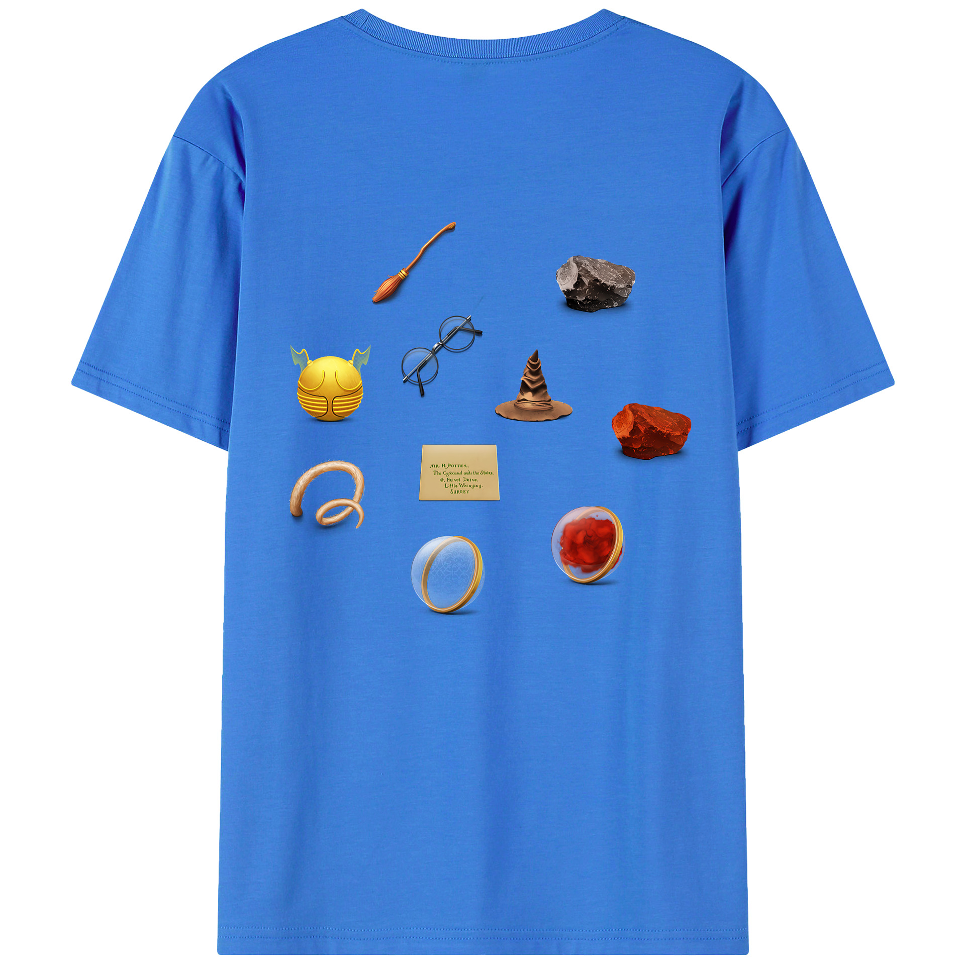 （画像用） Harry Potter ハリー・ポッターシリーズ 綿100％ メンズ半袖Tシャツ（バックプリント） 通気性