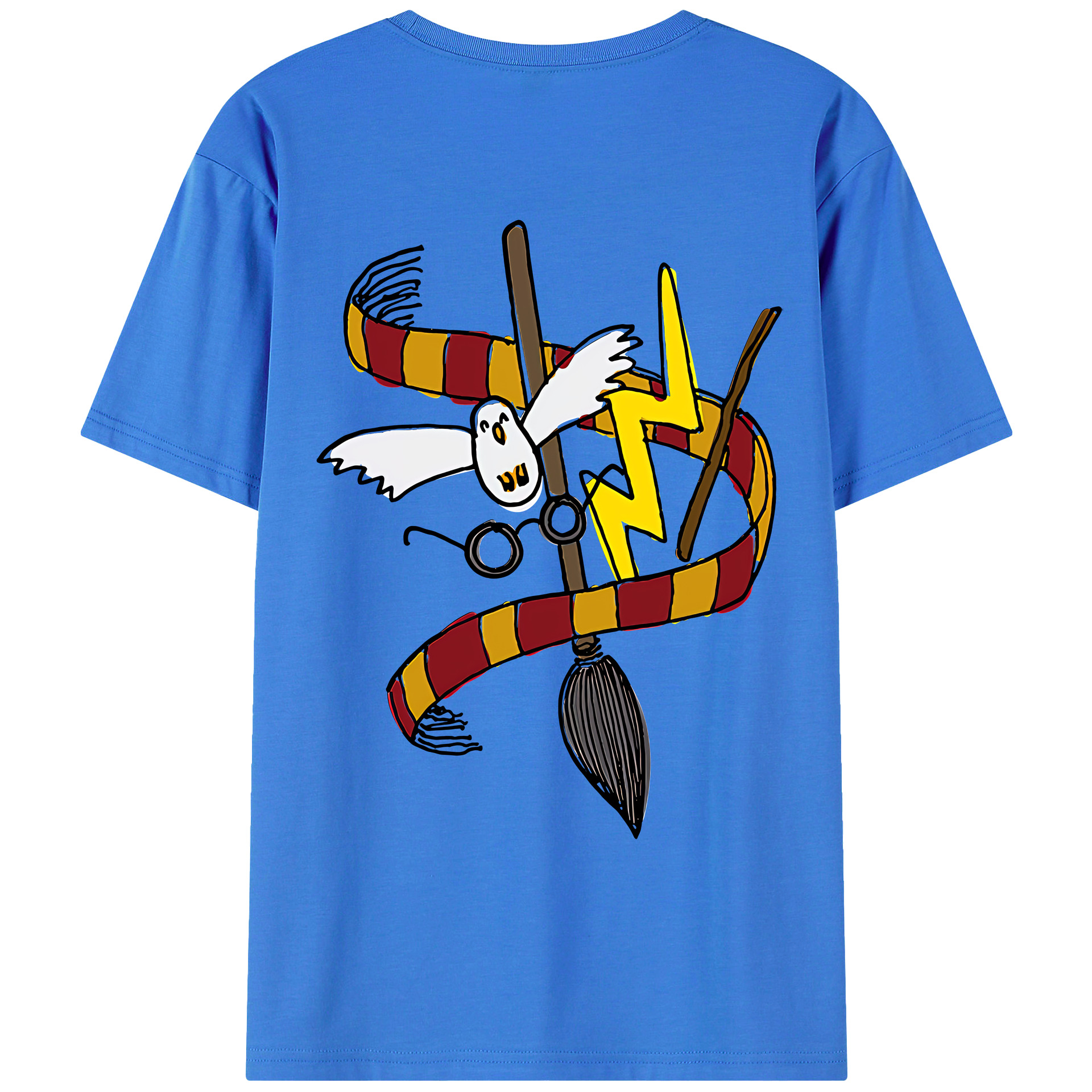 （画像用） Harry Potter ハリー・ポッターシリーズ 綿100％ メンズ半袖Tシャツ（バックプリント） 通気性