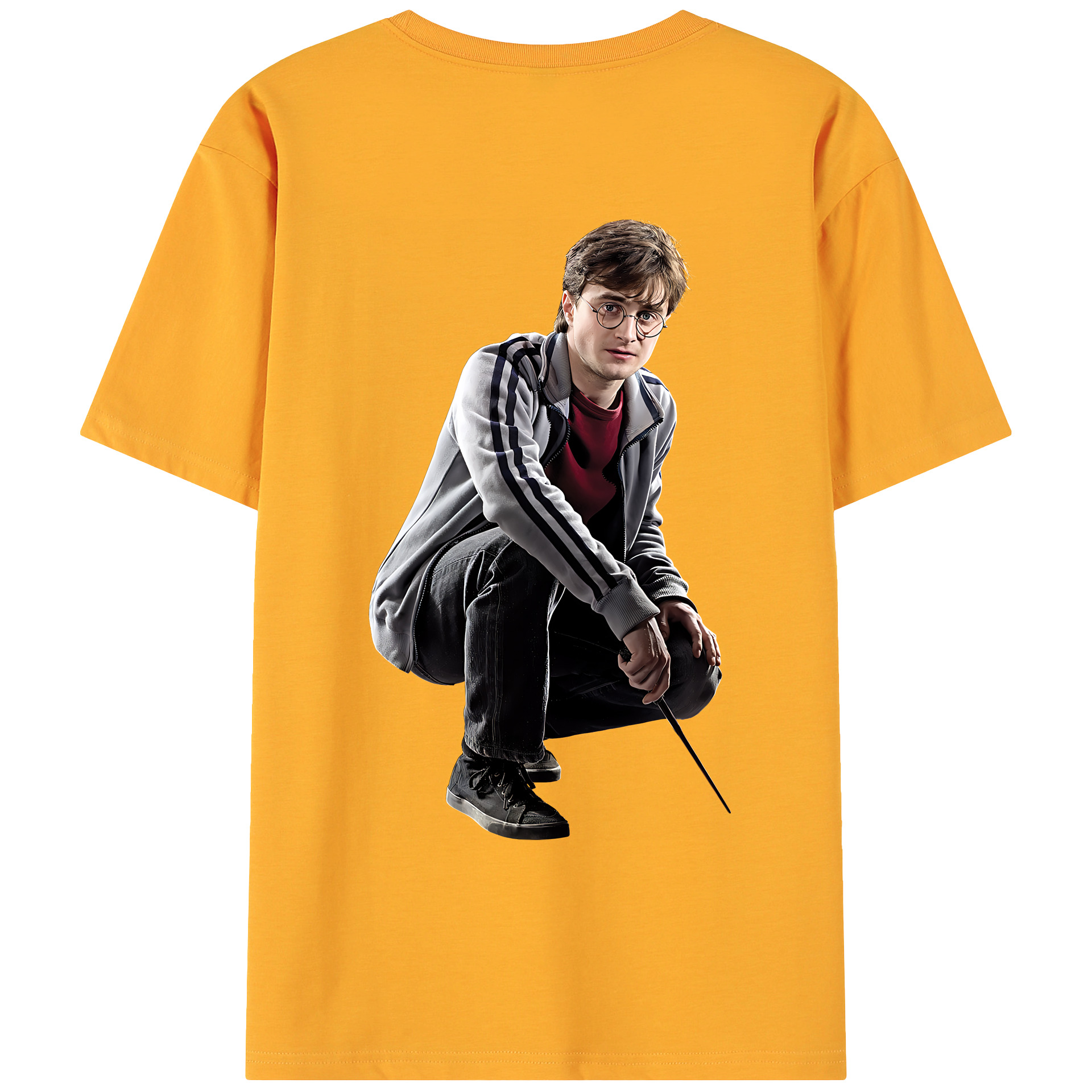 （画像用） Harry Potter ハリー・ポッターシリーズ 綿100％ メンズ半袖Tシャツ（バックプリント） 通気性