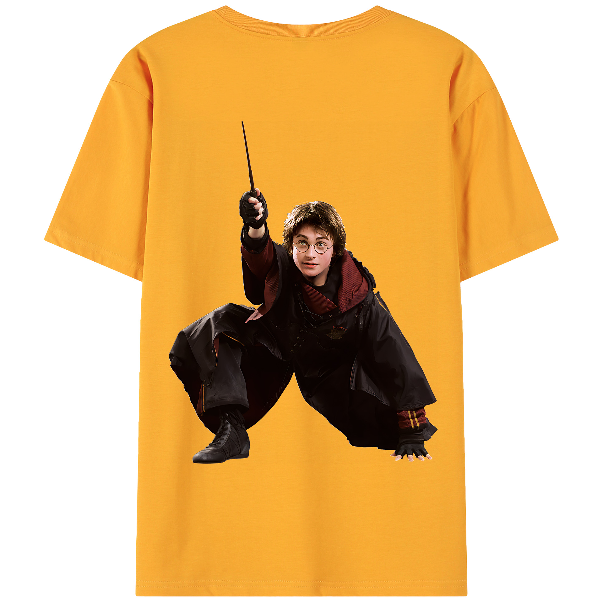 （画像用） Harry Potter ハリー・ポッターシリーズ 綿100％ メンズ半袖Tシャツ（バックプリント） 通気性