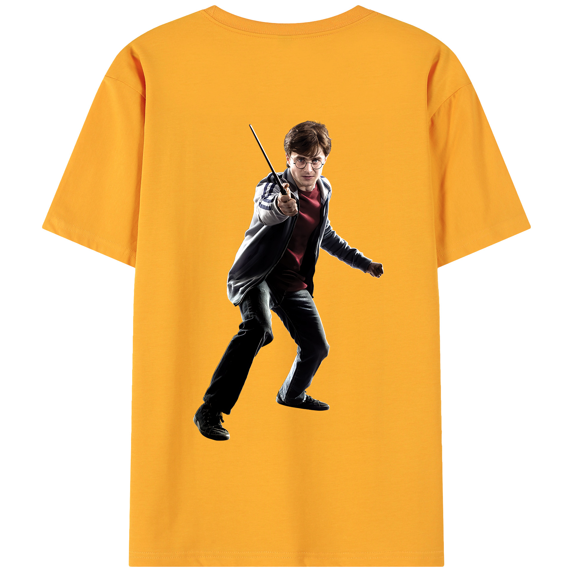 （画像用） Harry Potter ハリー・ポッターシリーズ 綿100％ メンズ半袖Tシャツ（バックプリント） 通気性