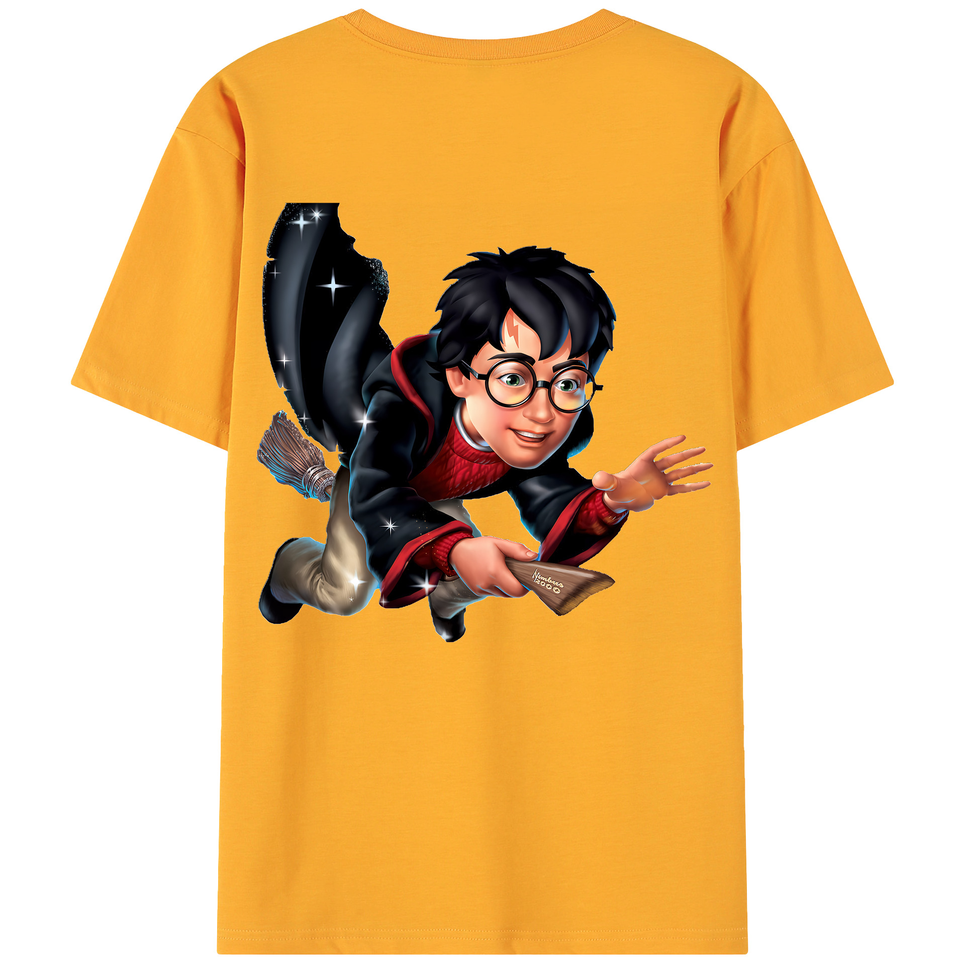（画像用） Harry Potter ハリー・ポッターシリーズ 綿100％ メンズ半袖Tシャツ（バックプリント） 通気性