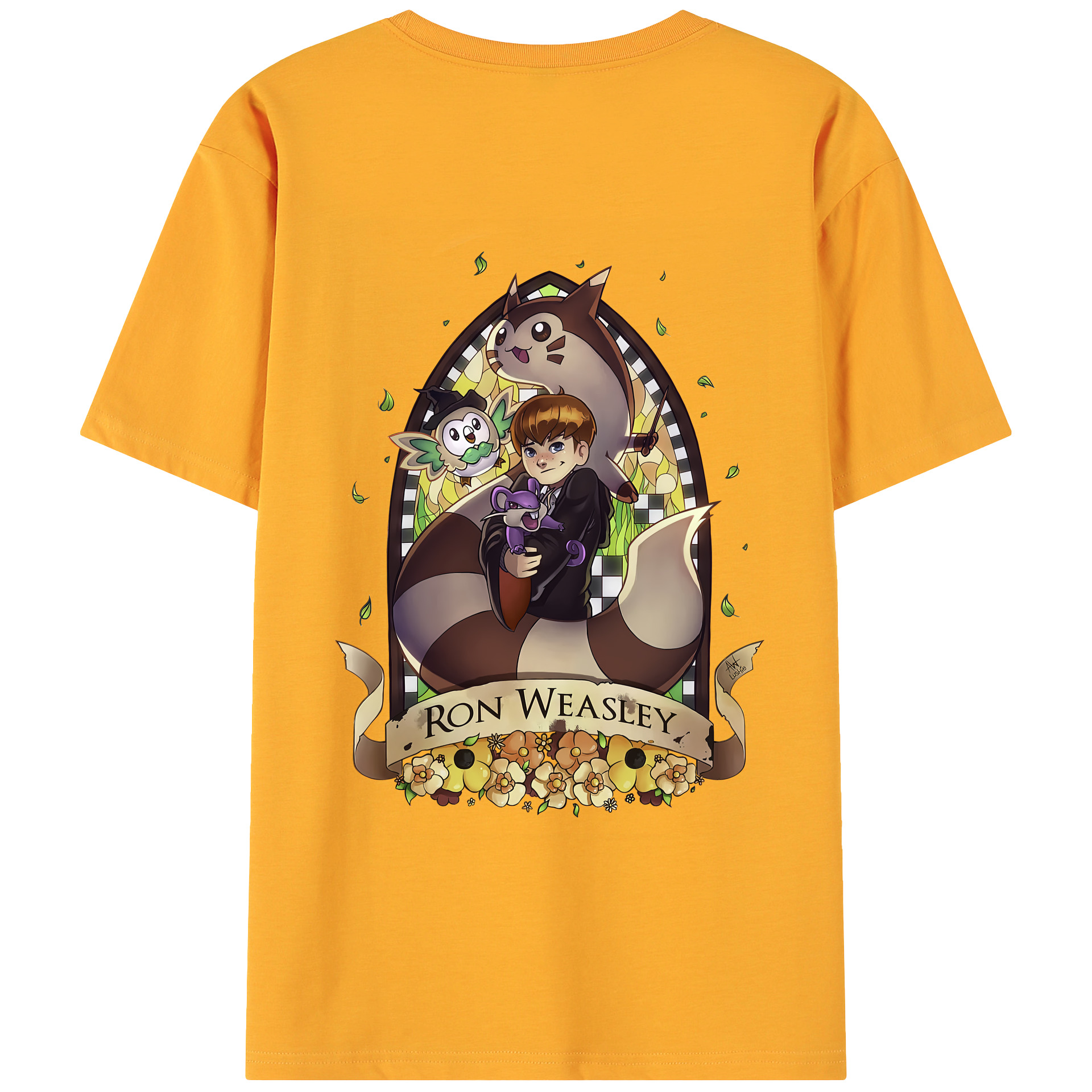 （画像用） Harry Potter ハリー・ポッターシリーズ 綿100％ メンズ半袖Tシャツ（バックプリント） 通気性