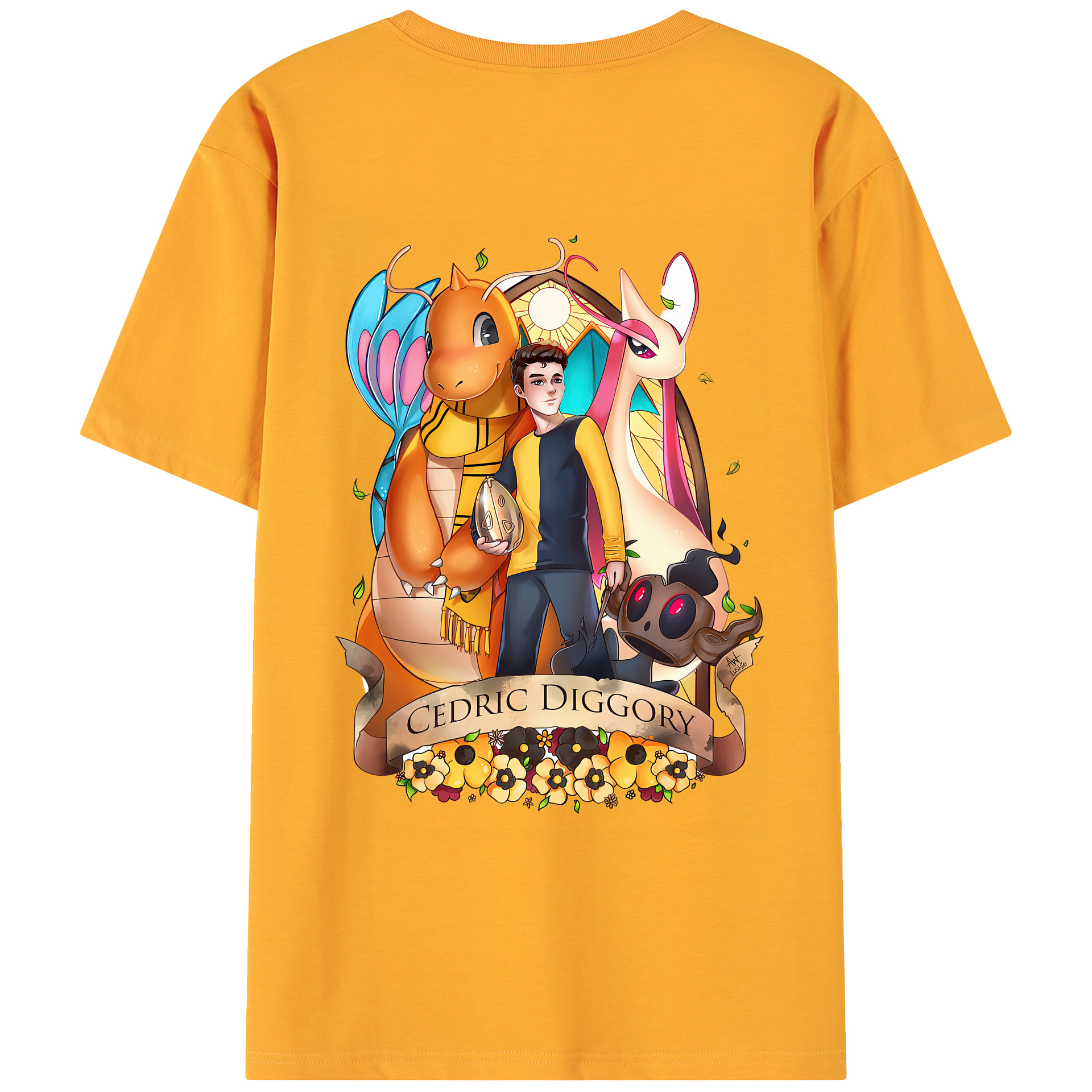 （画像用） Harry Potter ハリー・ポッターシリーズ 綿100％ メンズ半袖Tシャツ（バックプリント） 通気性