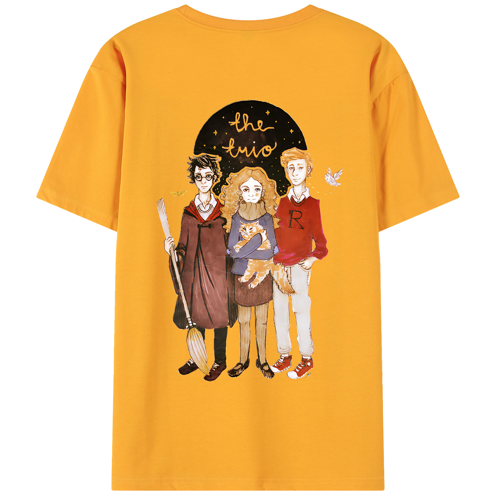 （画像用） Harry Potter ハリー・ポッターシリーズ 綿100％ メンズ半袖Tシャツ（バックプリント） 通気性
