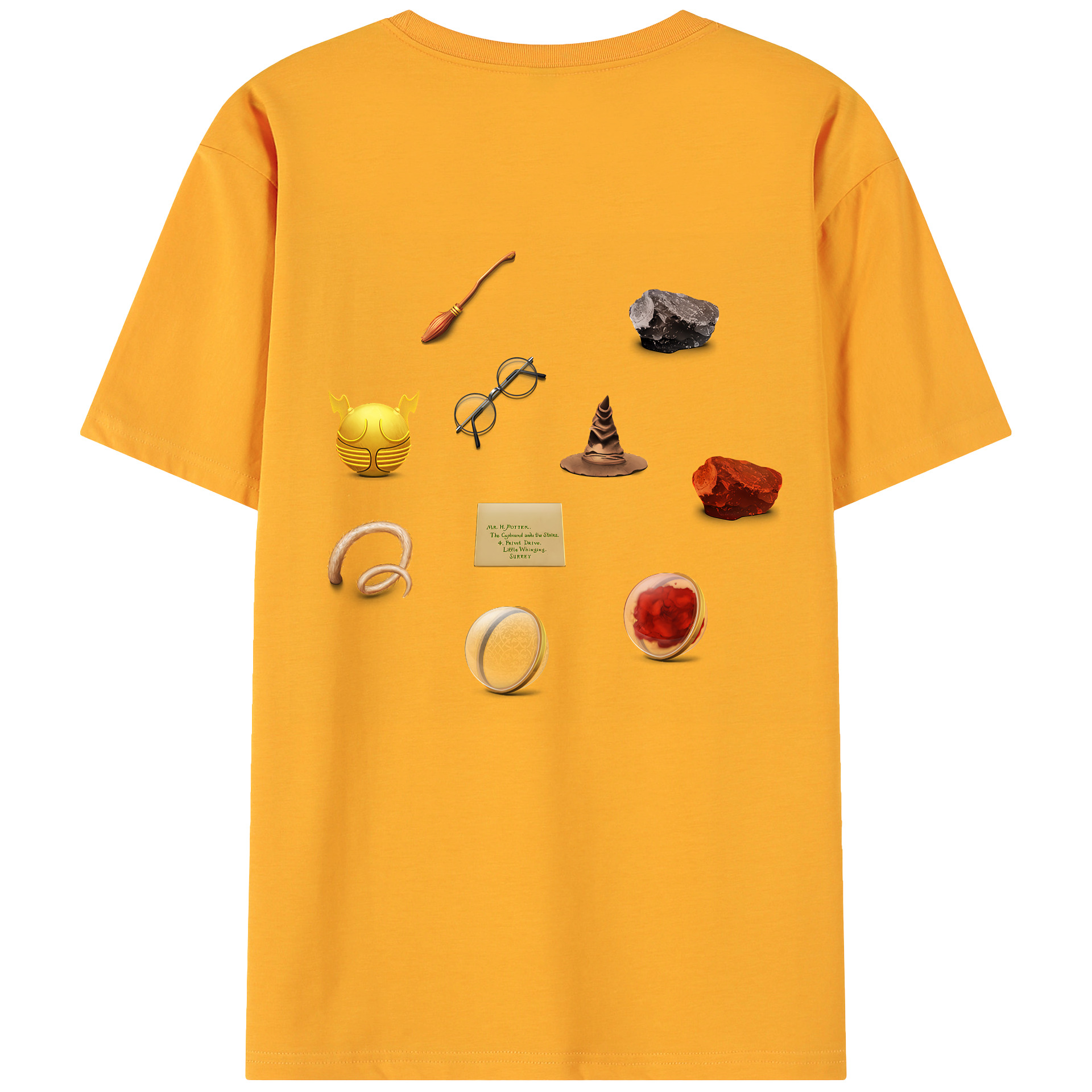 （画像用） Harry Potter ハリー・ポッターシリーズ 綿100％ メンズ半袖Tシャツ（バックプリント） 通気性