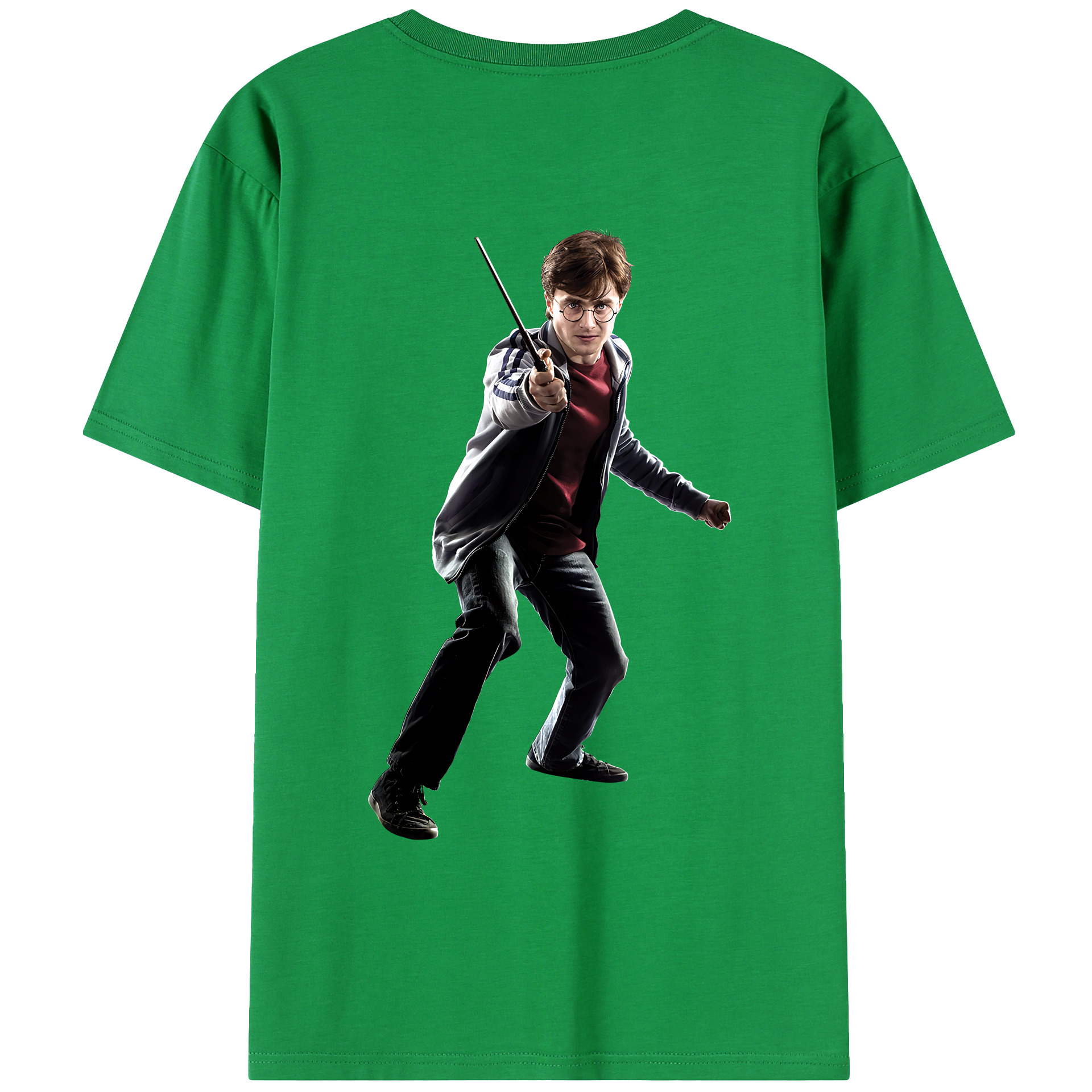 （画像用） Harry Potter ハリー・ポッターシリーズ 綿100％ メンズ半袖Tシャツ（バックプリント） 通気性