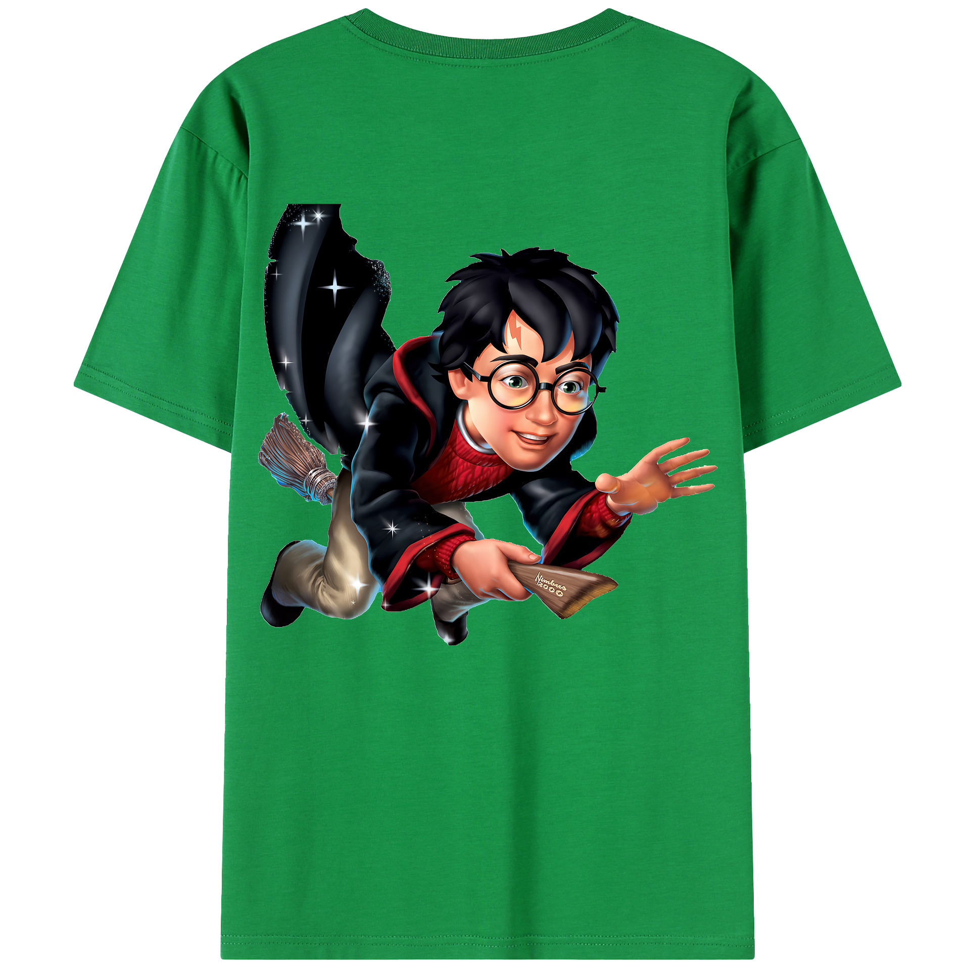 （画像用） Harry Potter ハリー・ポッターシリーズ 綿100％ メンズ半袖Tシャツ（バックプリント） 通気性