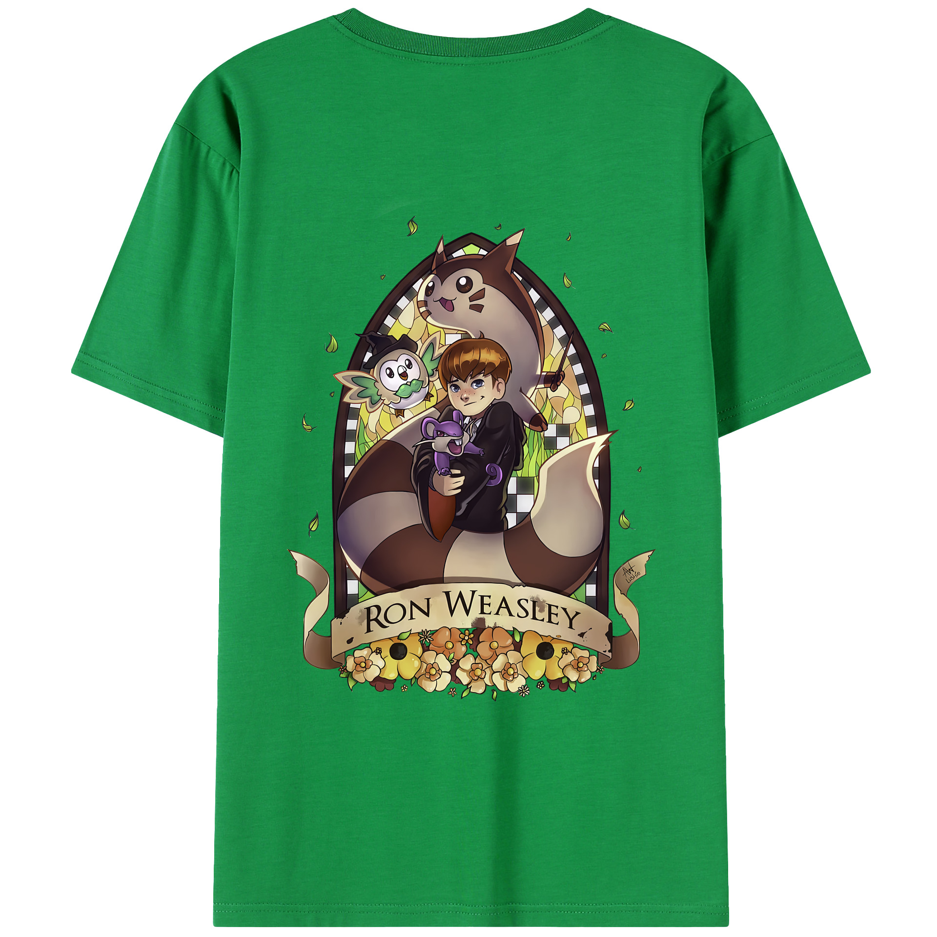 （画像用） Harry Potter ハリー・ポッターシリーズ 綿100％ メンズ半袖Tシャツ（バックプリント） 通気性