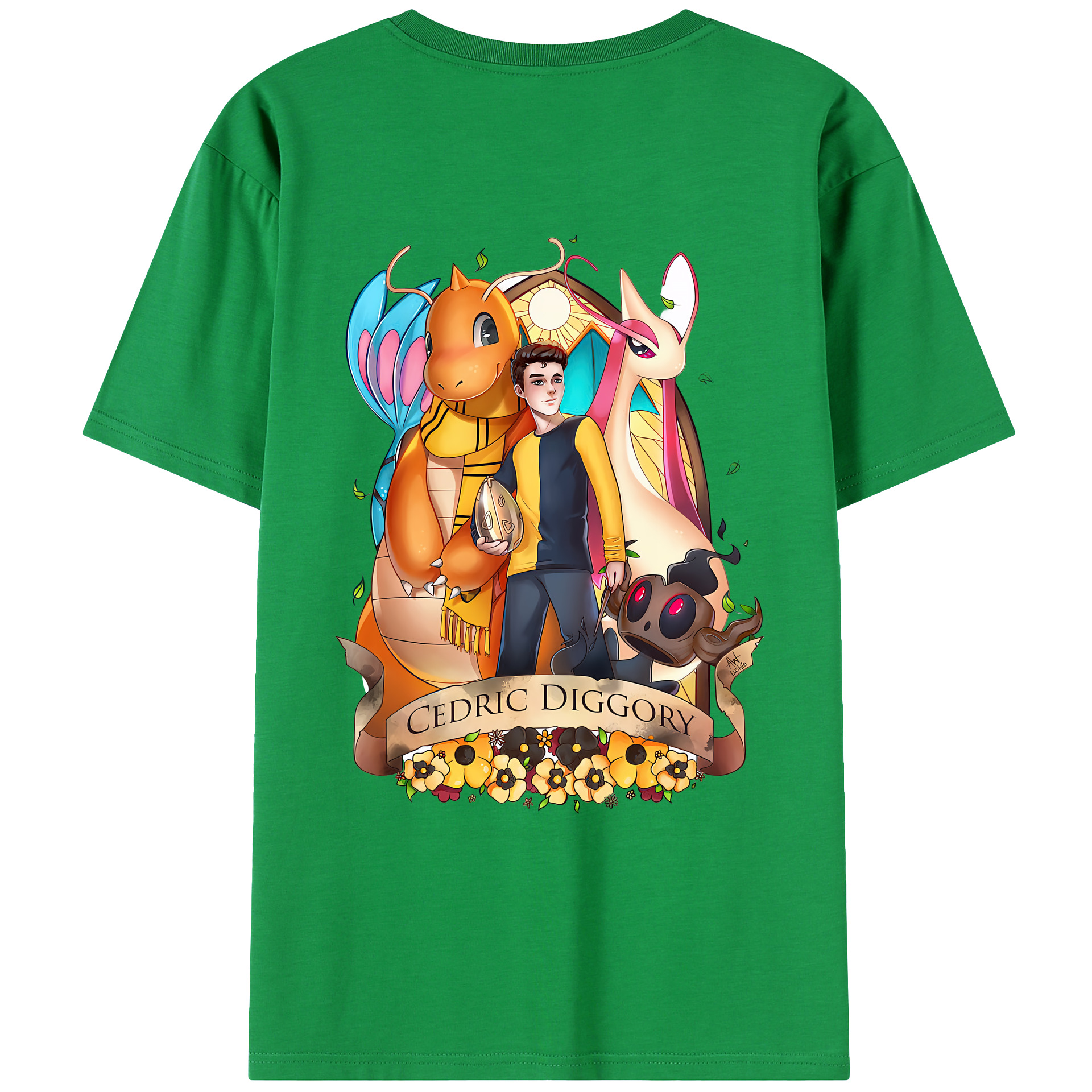 （画像用） Harry Potter ハリー・ポッターシリーズ 綿100％ メンズ半袖Tシャツ（バックプリント） 通気性