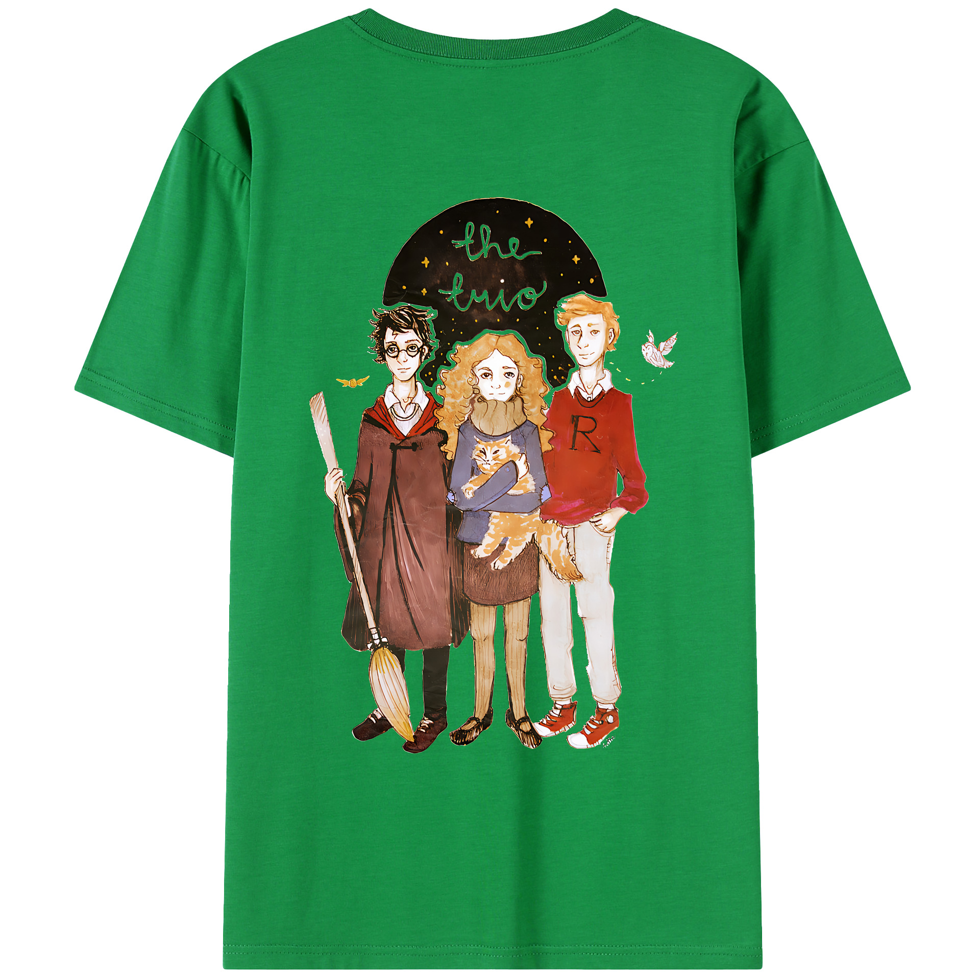（画像用） Harry Potter ハリー・ポッターシリーズ 綿100％ メンズ半袖Tシャツ（バックプリント） 通気性