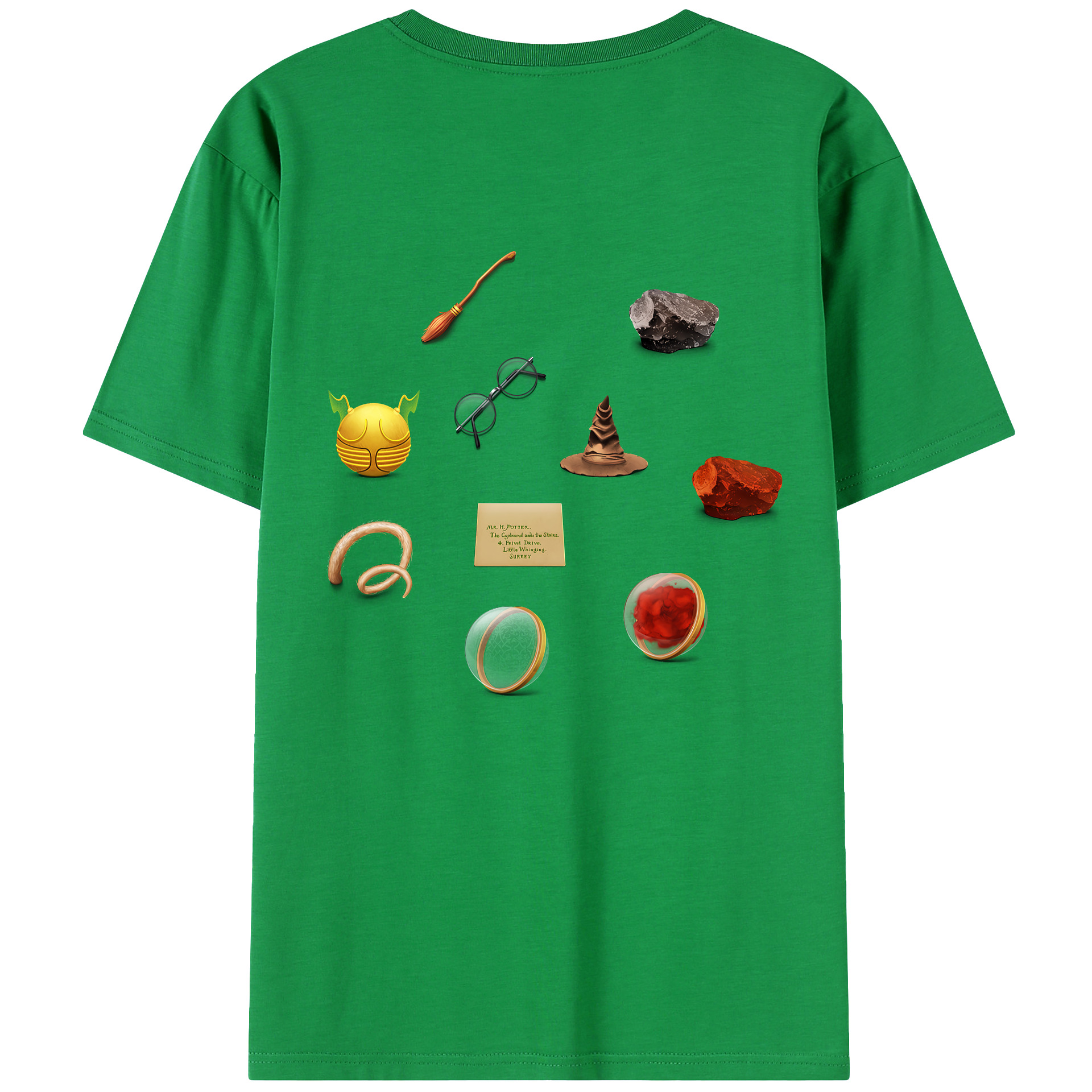 （画像用） Harry Potter ハリー・ポッターシリーズ 綿100％ メンズ半袖Tシャツ（バックプリント） 通気性