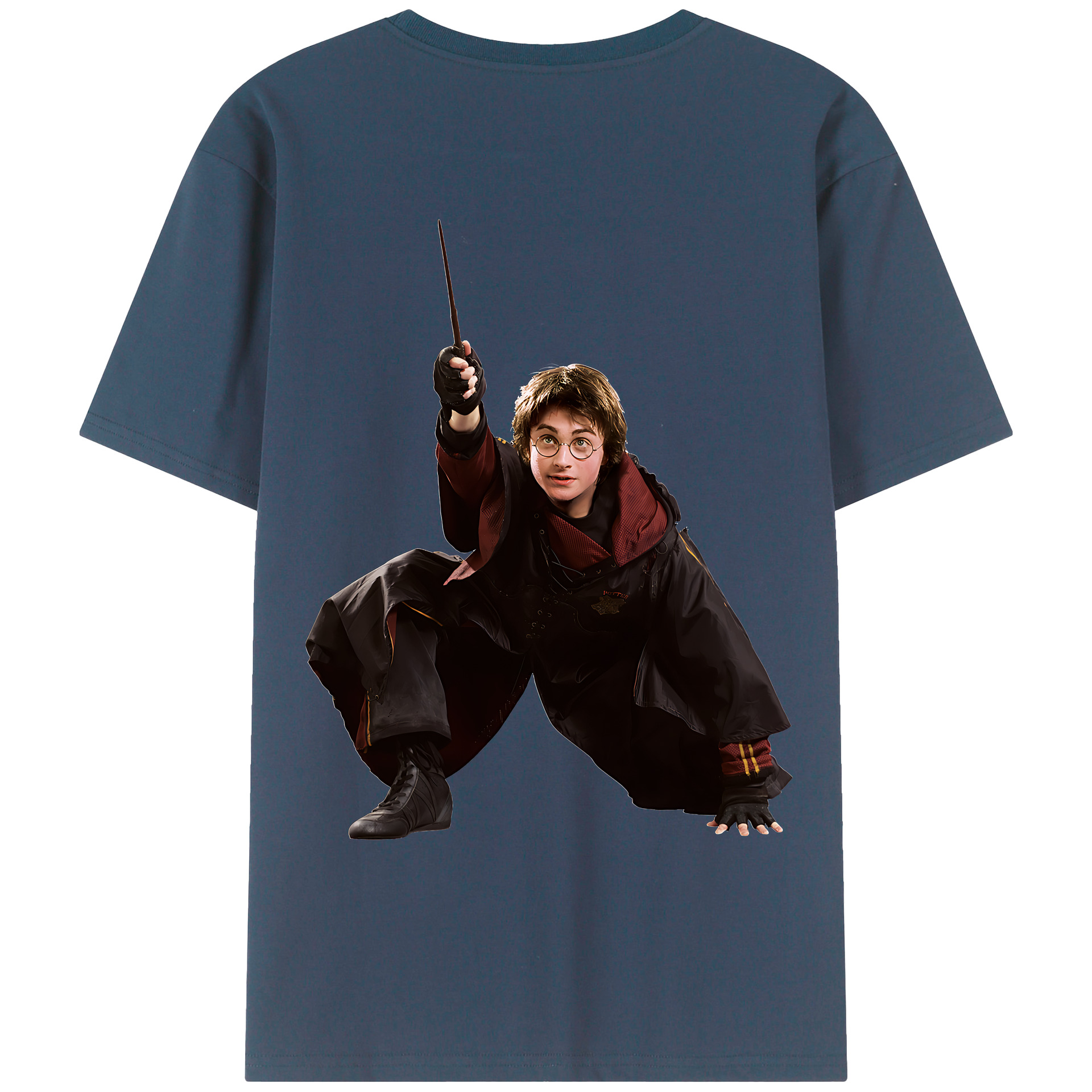 （画像用） Harry Potter ハリー・ポッターシリーズ 綿100％ メンズ半袖Tシャツ（バックプリント） 通気性