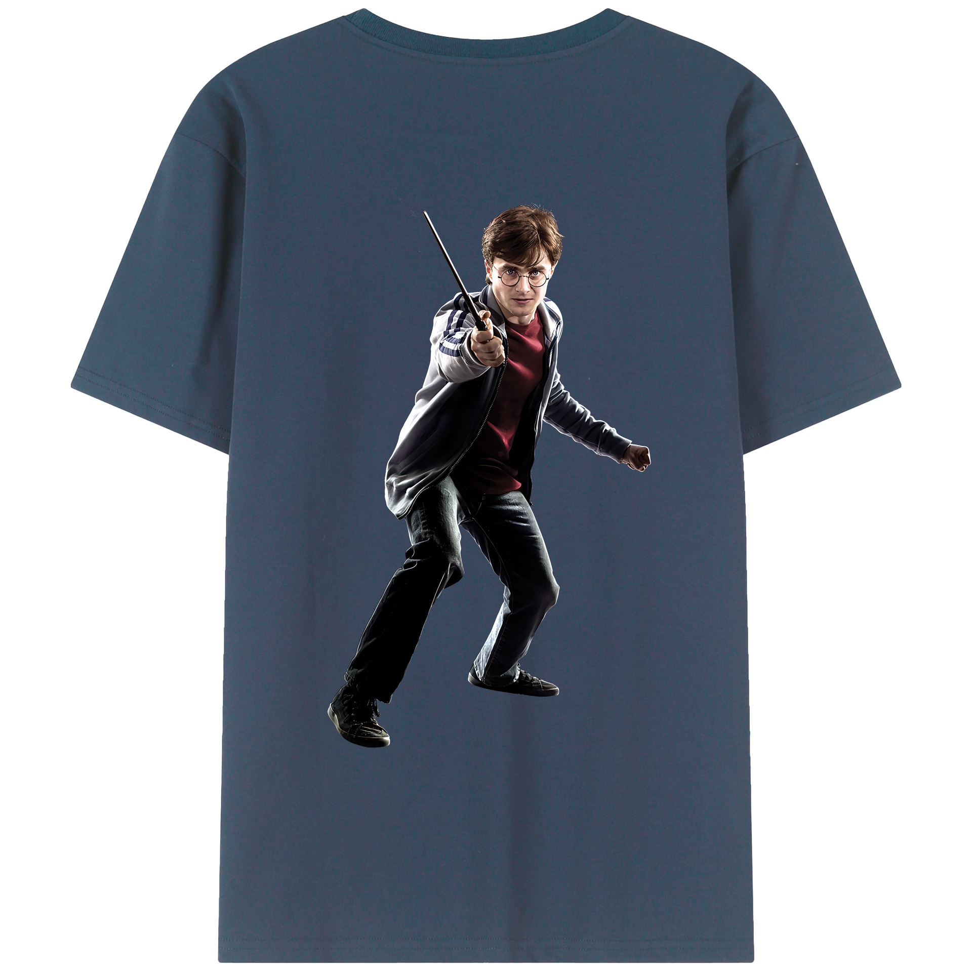 （画像用） Harry Potter ハリー・ポッターシリーズ 綿100％ メンズ半袖Tシャツ（バックプリント） 通気性