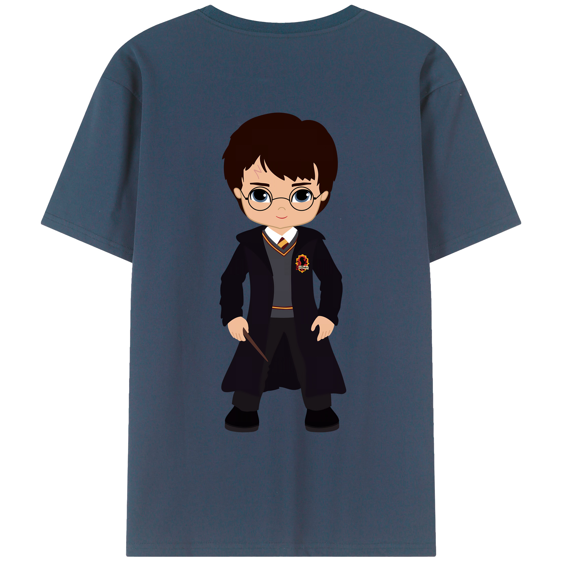 （画像用） Harry Potter ハリー・ポッターシリーズ 綿100％ メンズ半袖Tシャツ（バックプリント） 通気性