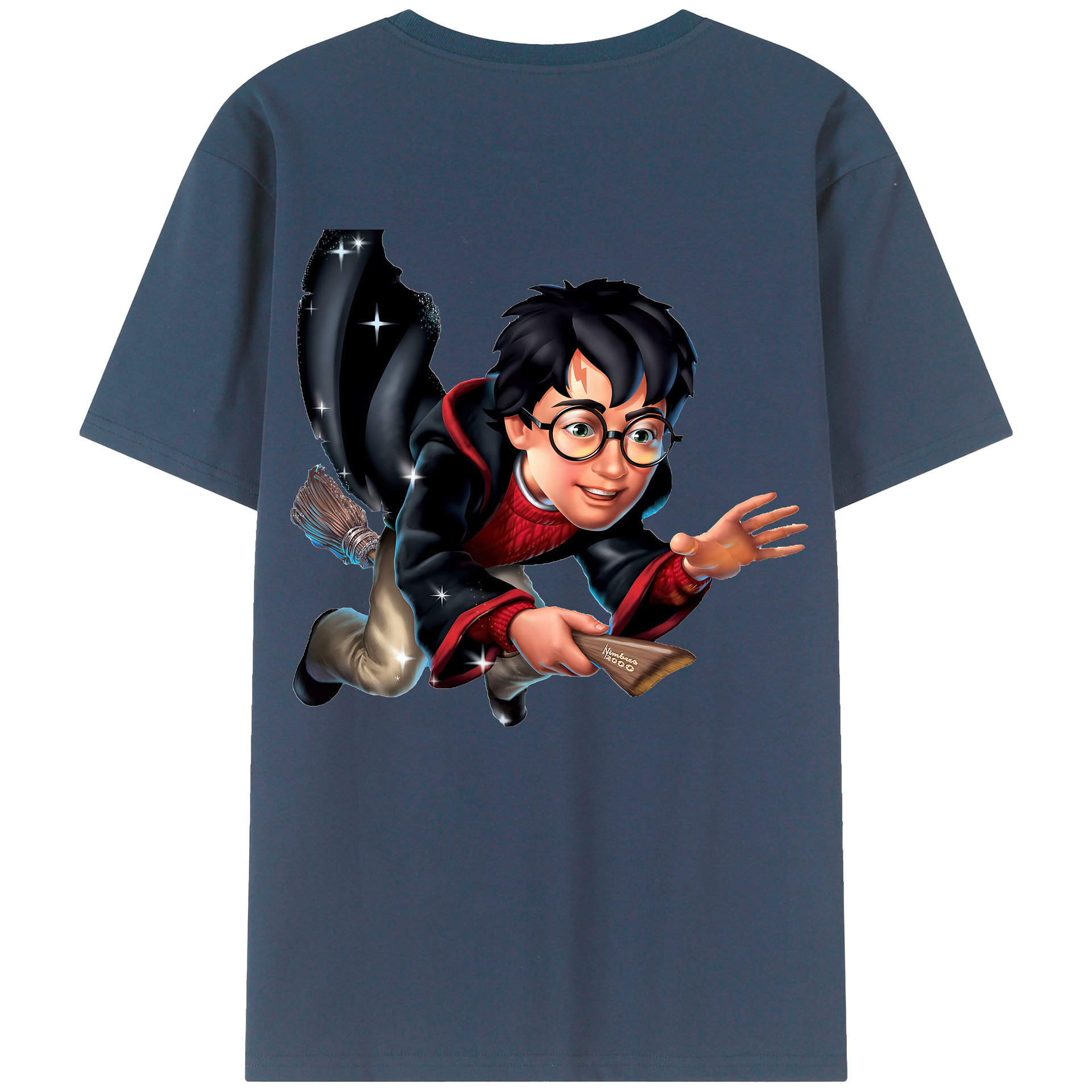 （画像用） Harry Potter ハリー・ポッターシリーズ 綿100％ メンズ半袖Tシャツ（バックプリント） 通気性