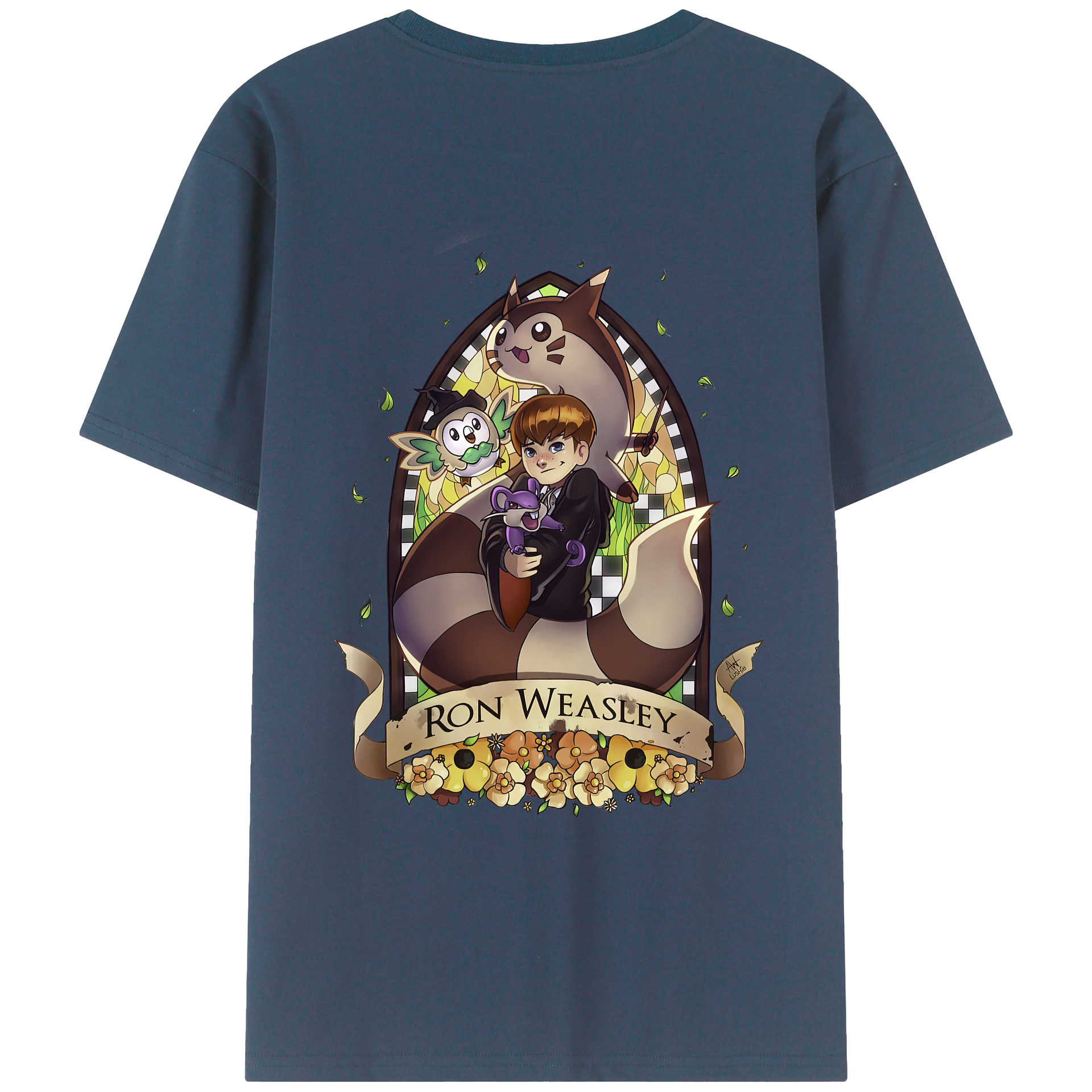 （画像用） Harry Potter ハリー・ポッターシリーズ 綿100％ メンズ半袖Tシャツ（バックプリント） 通気性