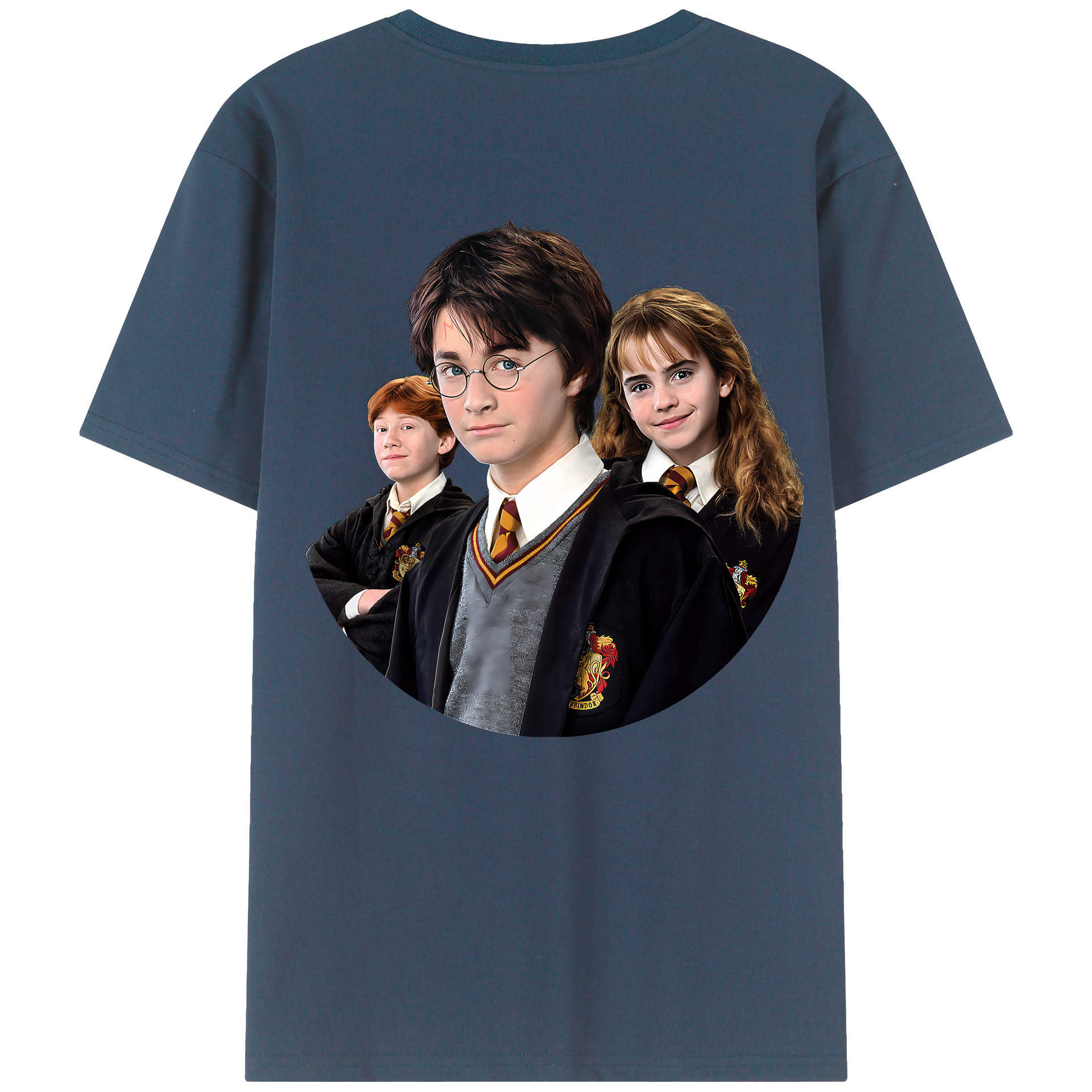 （画像用） Harry Potter ハリー・ポッターシリーズ 綿100％ メンズ半袖Tシャツ（バックプリント） 通気性