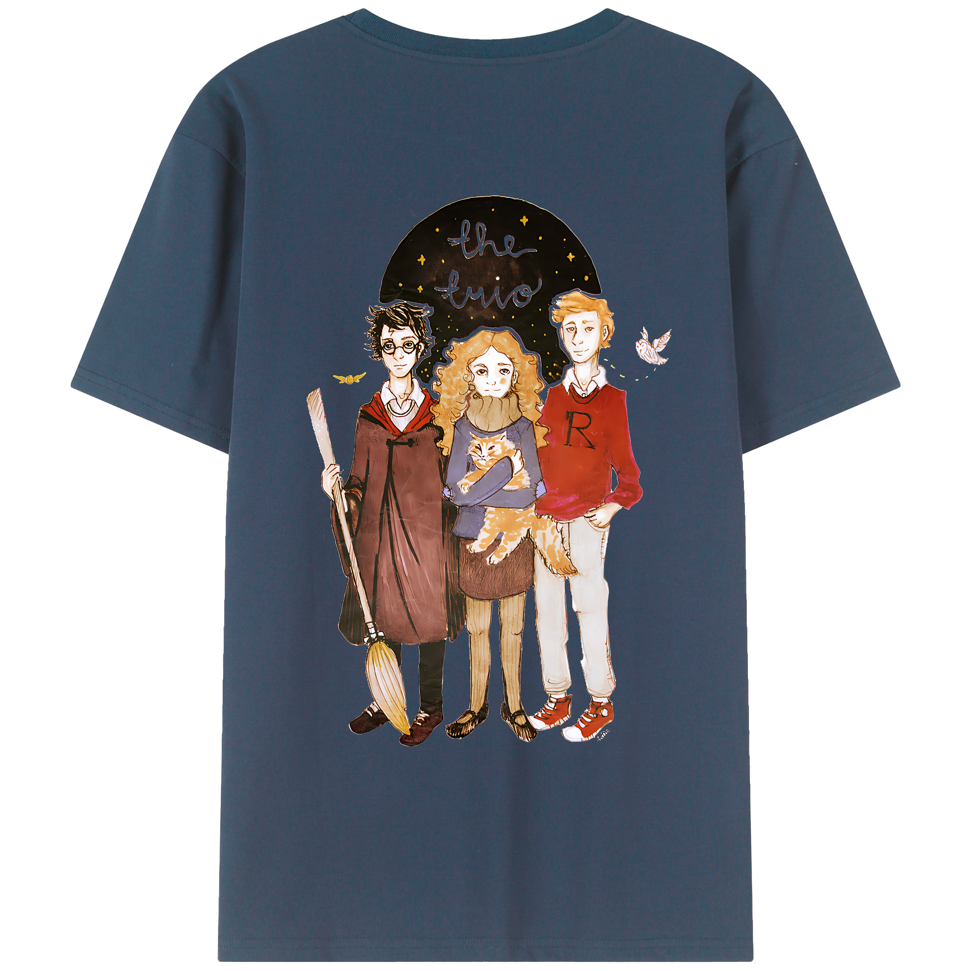 （画像用） Harry Potter ハリー・ポッターシリーズ 綿100％ メンズ半袖Tシャツ（バックプリント） 通気性