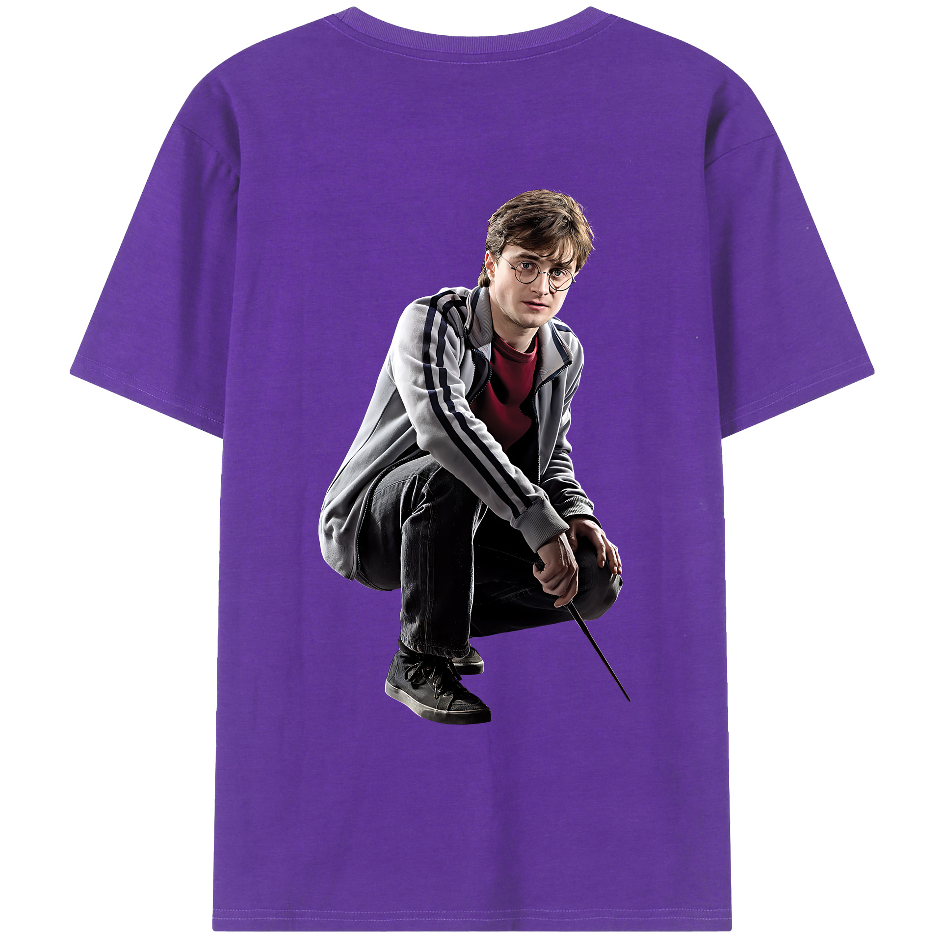 （画像用） Harry Potter ハリー・ポッターシリーズ 綿100％ メンズ半袖Tシャツ（バックプリント） 通気性