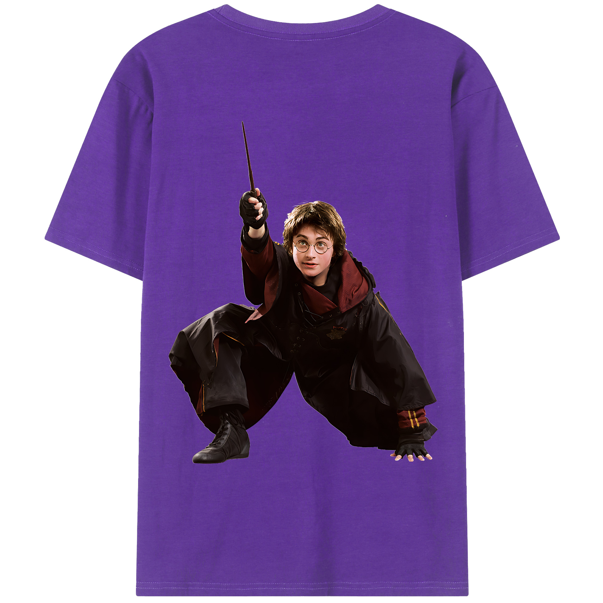 （画像用） Harry Potter ハリー・ポッターシリーズ 綿100％ メンズ半袖Tシャツ（バックプリント） 通気性