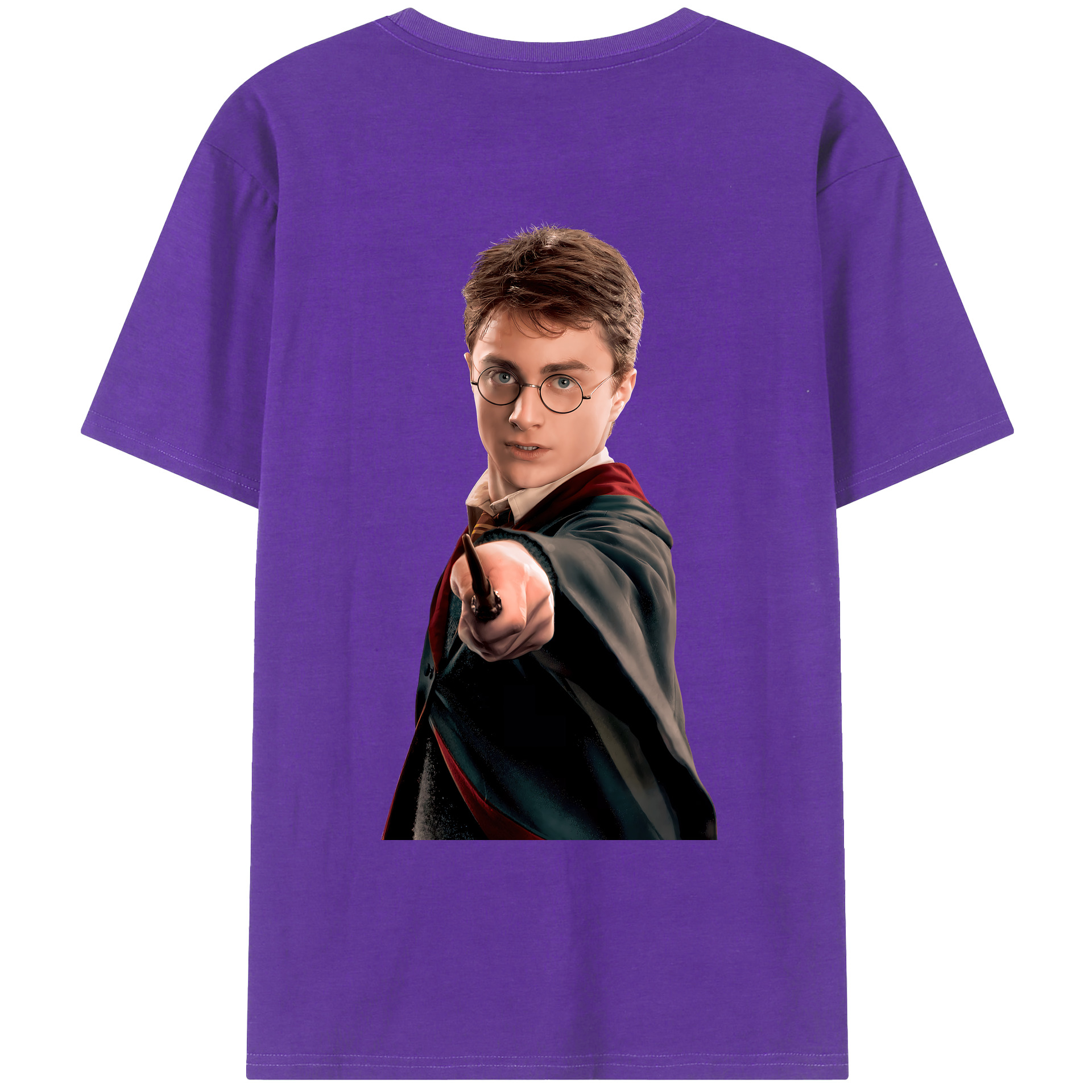 （画像用） Harry Potter ハリー・ポッターシリーズ 綿100％ メンズ半袖Tシャツ（バックプリント） 通気性