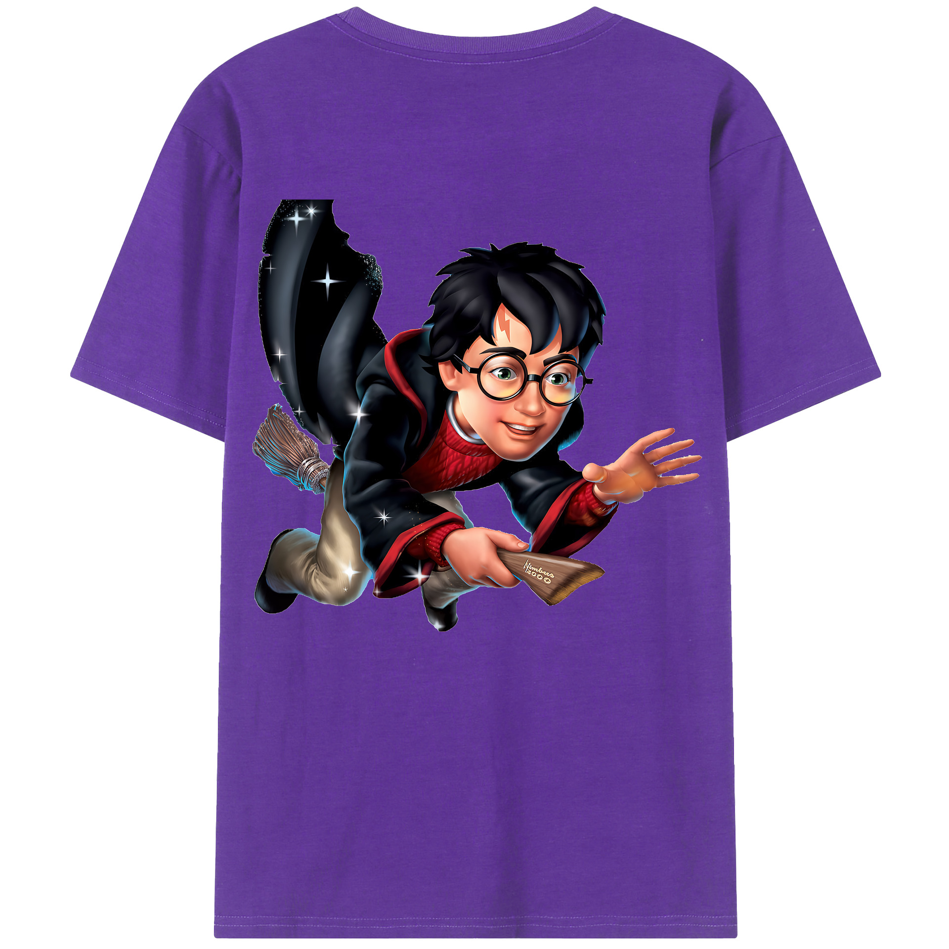 （画像用） Harry Potter ハリー・ポッターシリーズ 綿100％ メンズ半袖Tシャツ（バックプリント） 通気性