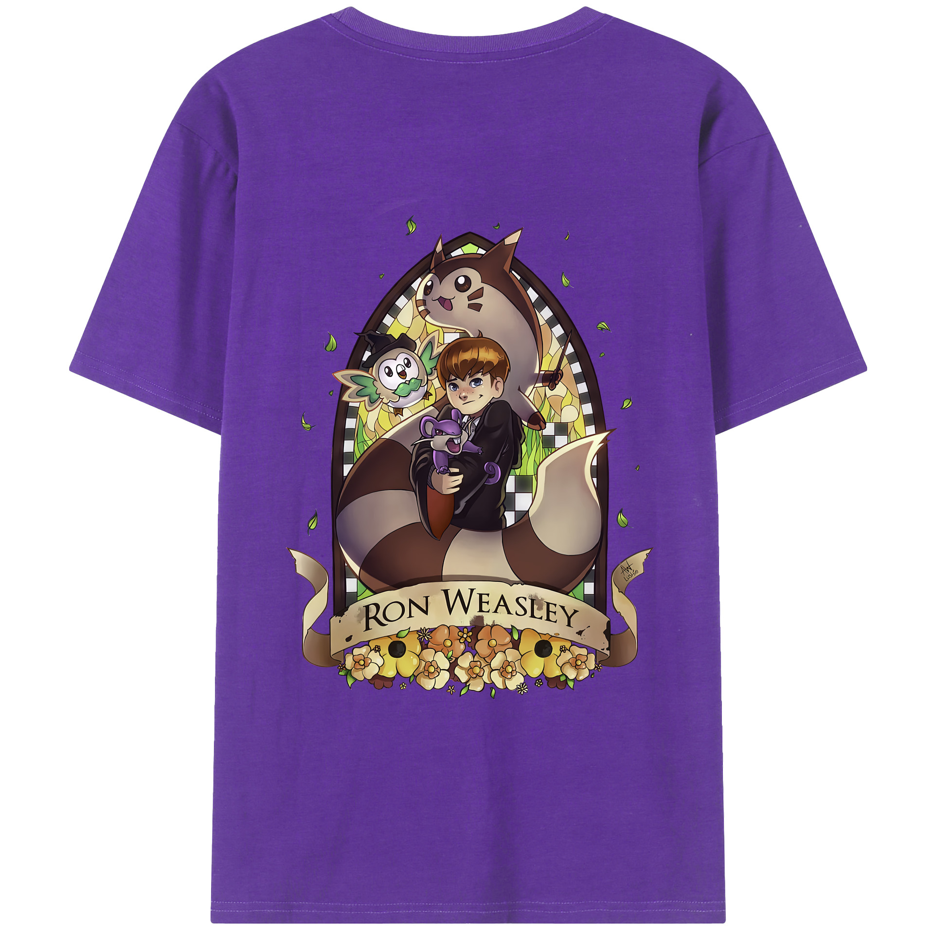 （画像用） Harry Potter ハリー・ポッターシリーズ 綿100％ メンズ半袖Tシャツ（バックプリント） 通気性