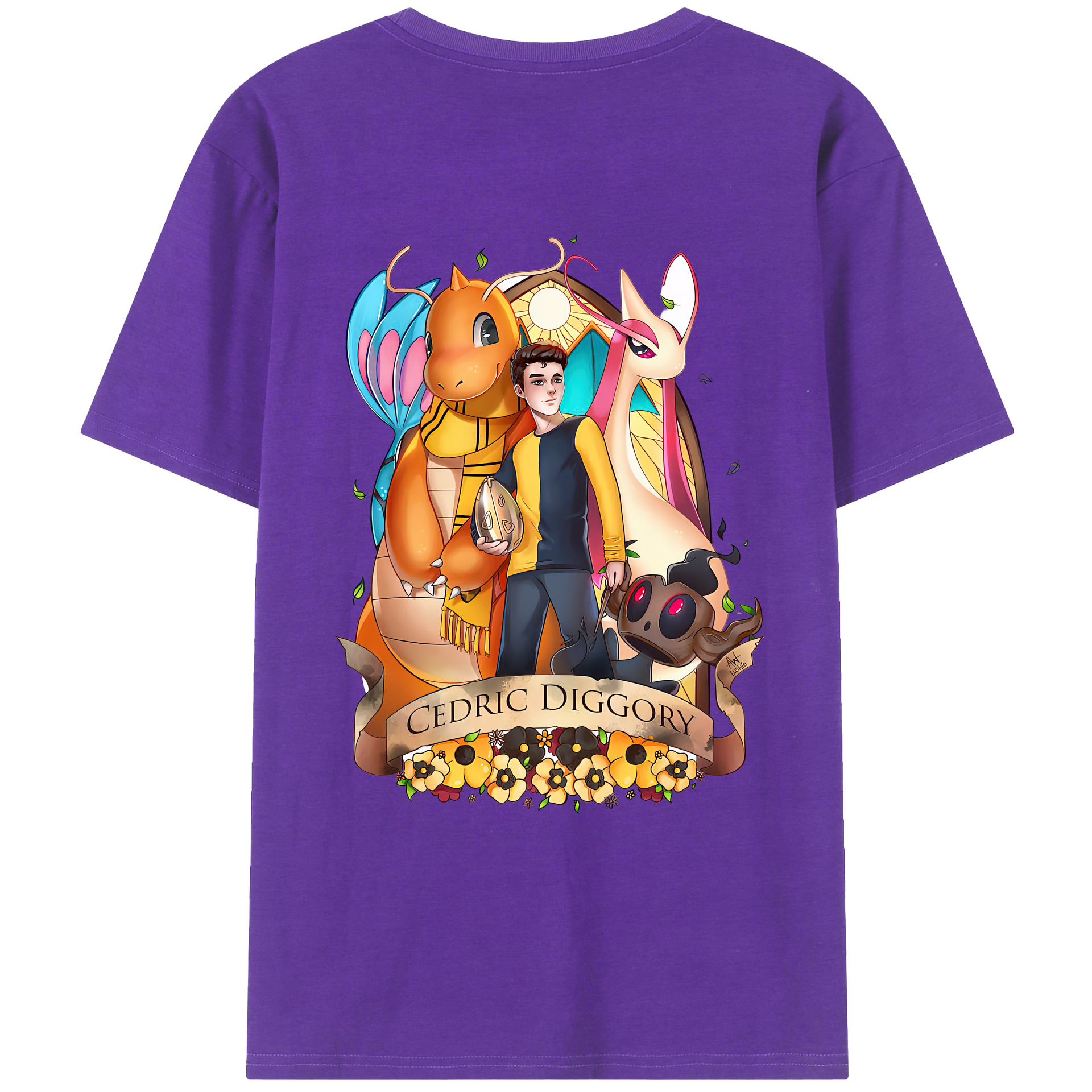 （画像用） Harry Potter ハリー・ポッターシリーズ 綿100％ メンズ半袖Tシャツ（バックプリント） 通気性