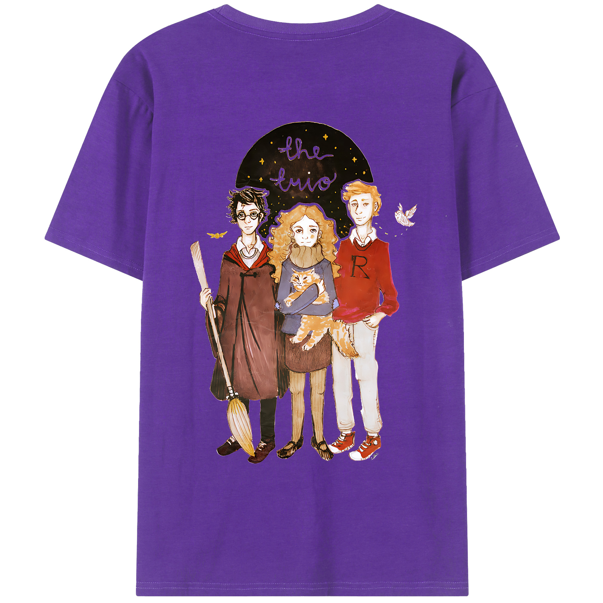 （画像用） Harry Potter ハリー・ポッターシリーズ 綿100％ メンズ半袖Tシャツ（バックプリント） 通気性