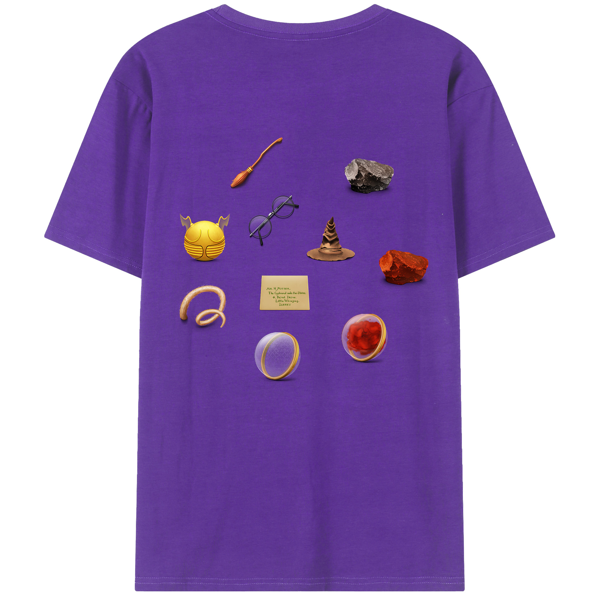 （画像用） Harry Potter ハリー・ポッターシリーズ 綿100％ メンズ半袖Tシャツ（バックプリント） 通気性