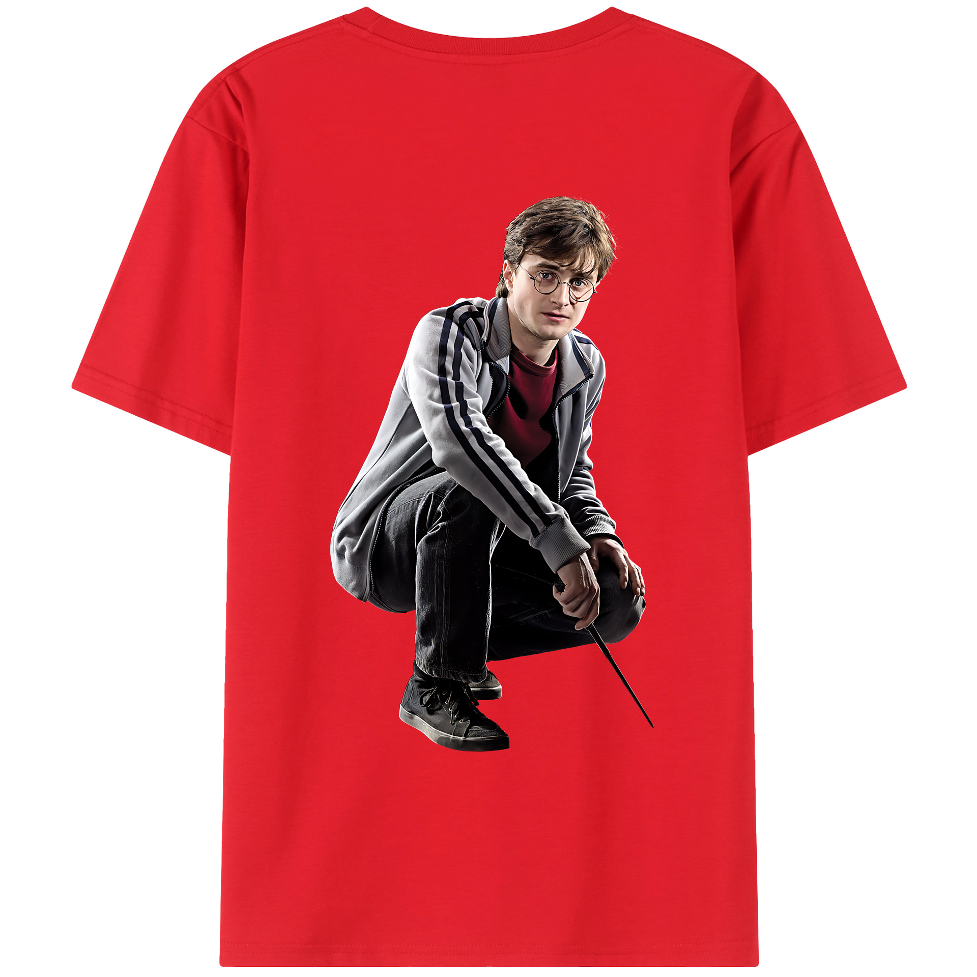 （画像用） Harry Potter ハリー・ポッターシリーズ 綿100％ メンズ半袖Tシャツ（バックプリント） 通気性